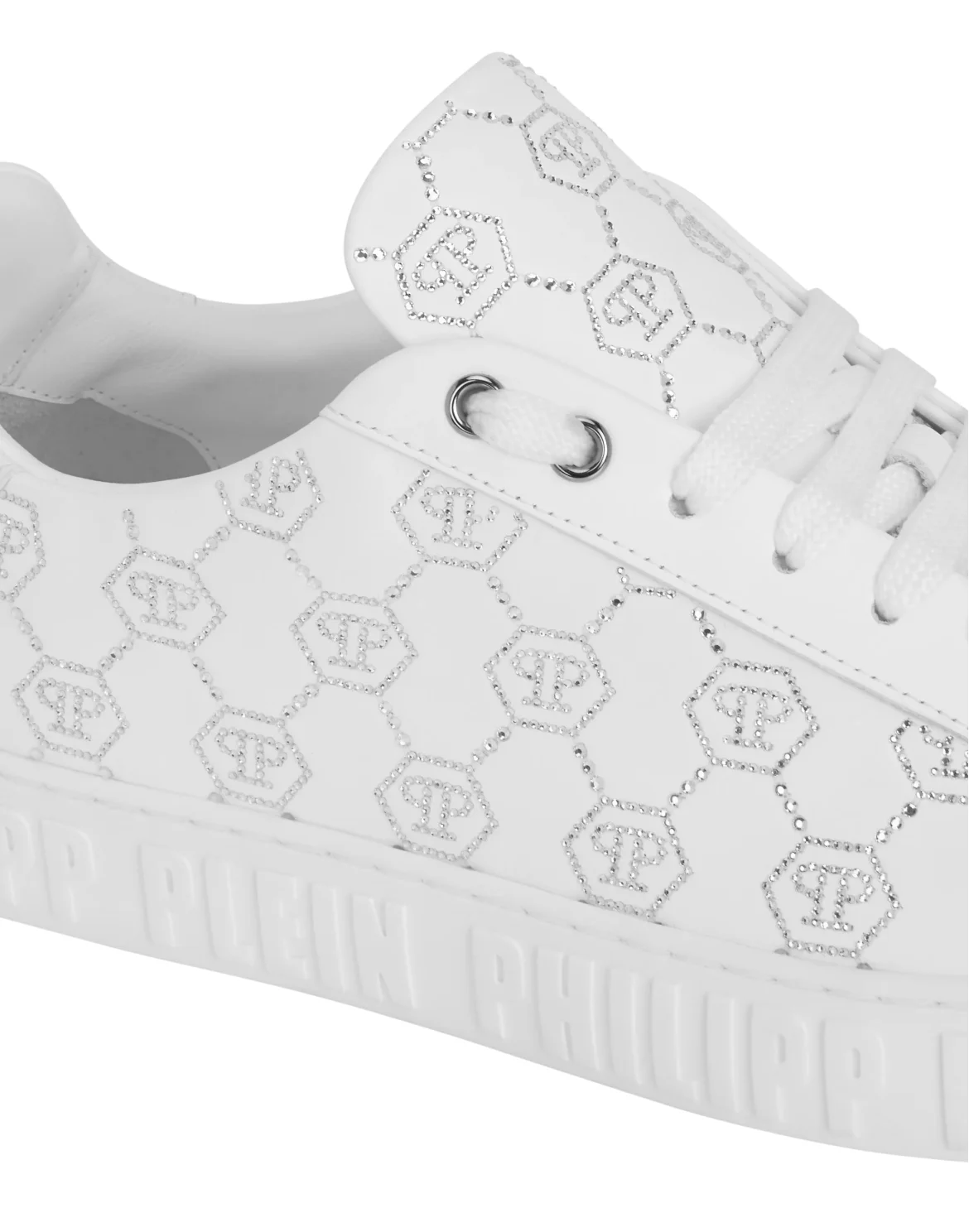 Low-Top Sneakers Carson Monogram Strass, цвет: Белый