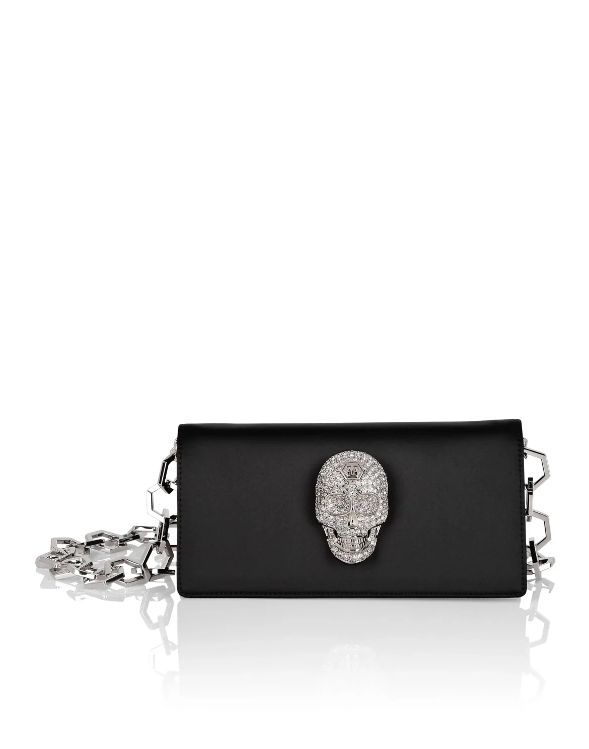 Satin Shoulder Bag Iconic Plein, цвет: Черный