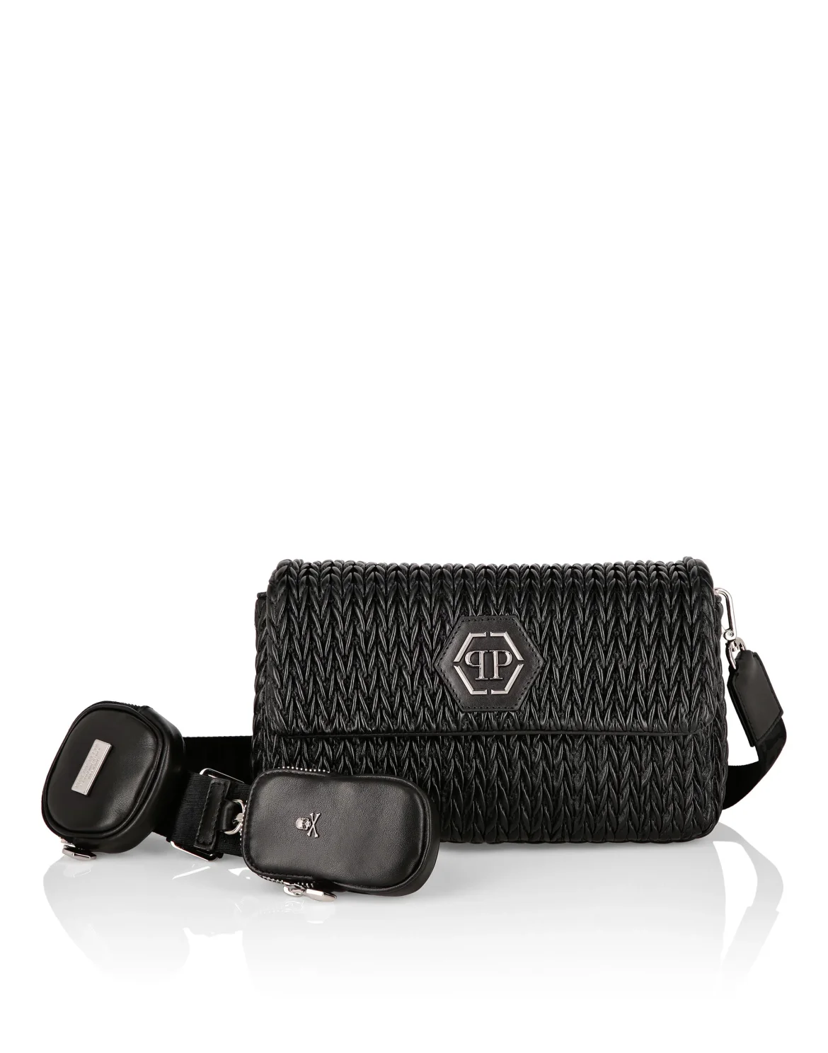 Medium Shoulder Bag Iconic Plein, цвет: Черный