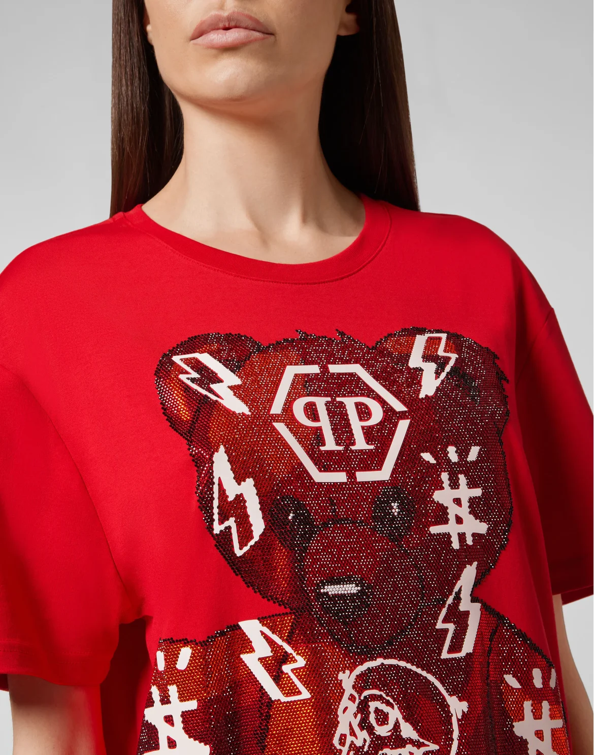 T-shirt Round Neck SS Teddy Bear, цвет: Красный