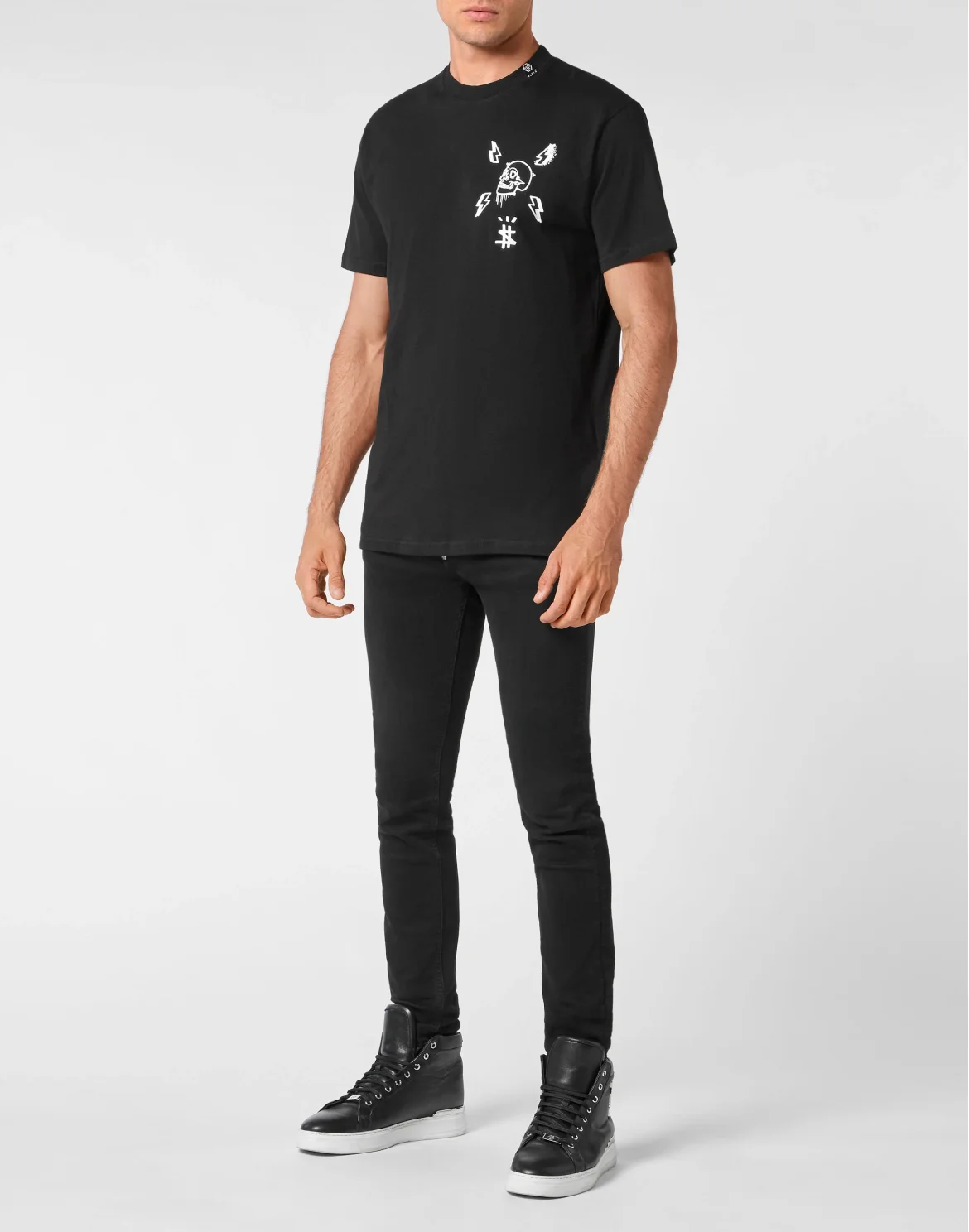 T-shirt Round Neck SS print Skull, цвет: Черный
