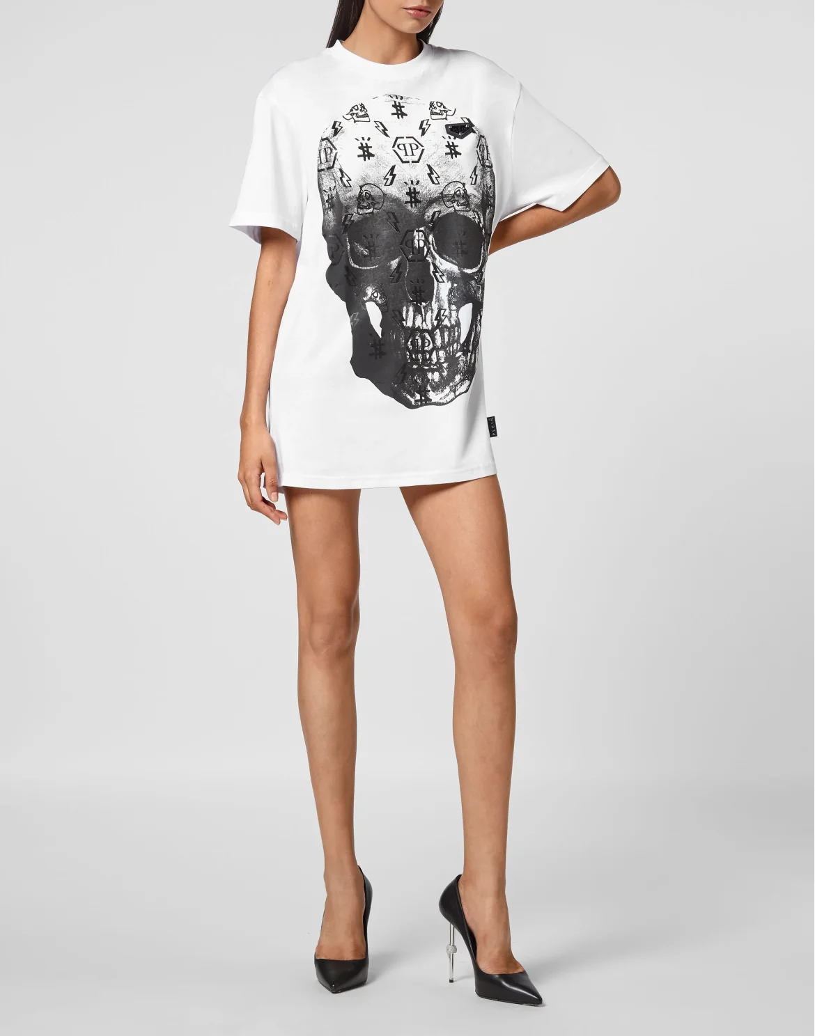 T-shirt Round Neck SS print Skull, цвет: Белый