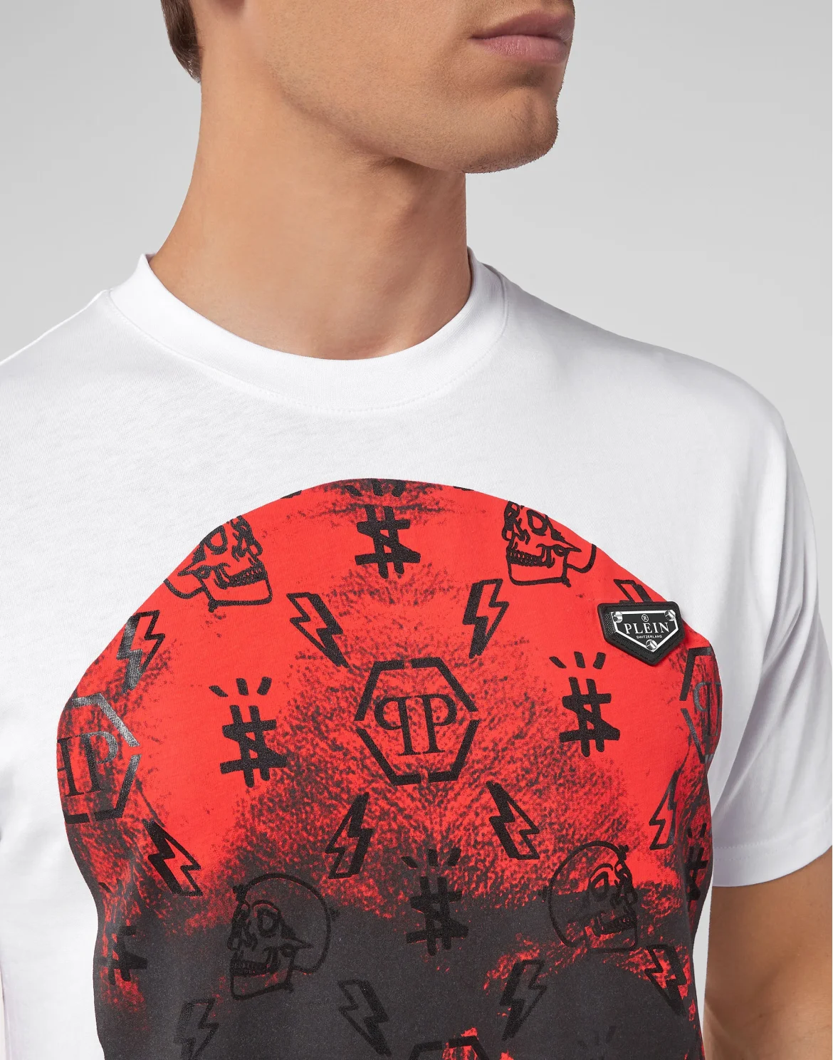 T-shirt Round Neck SS print Skull, цвет: Белый