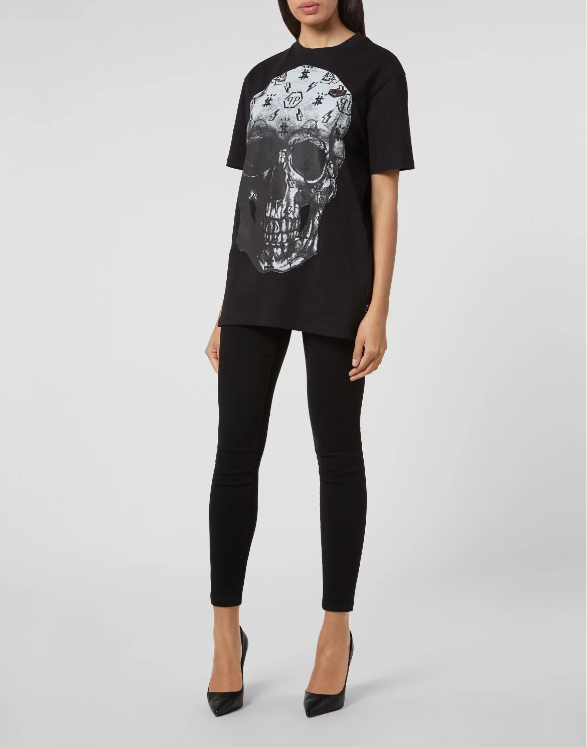 T-shirt Round Neck SS print Skull, цвет: Черный