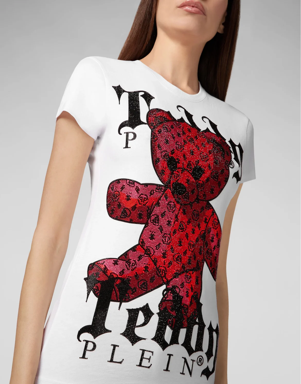 T-shirt Round Neck SS Monogram Teddy Bear, цвет: Белый