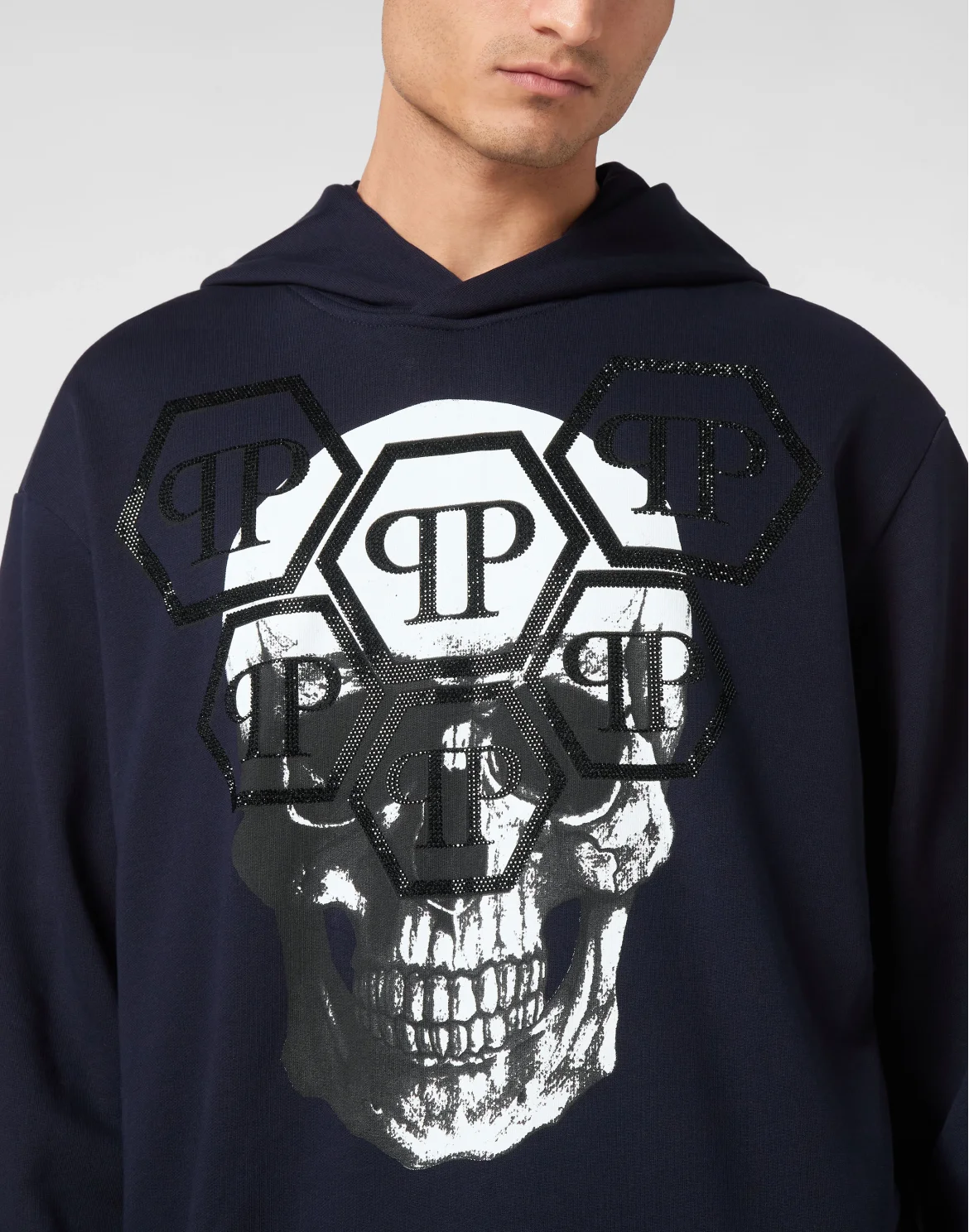 Hoodie Sweatshirt LS Skull, цвет: Синий
