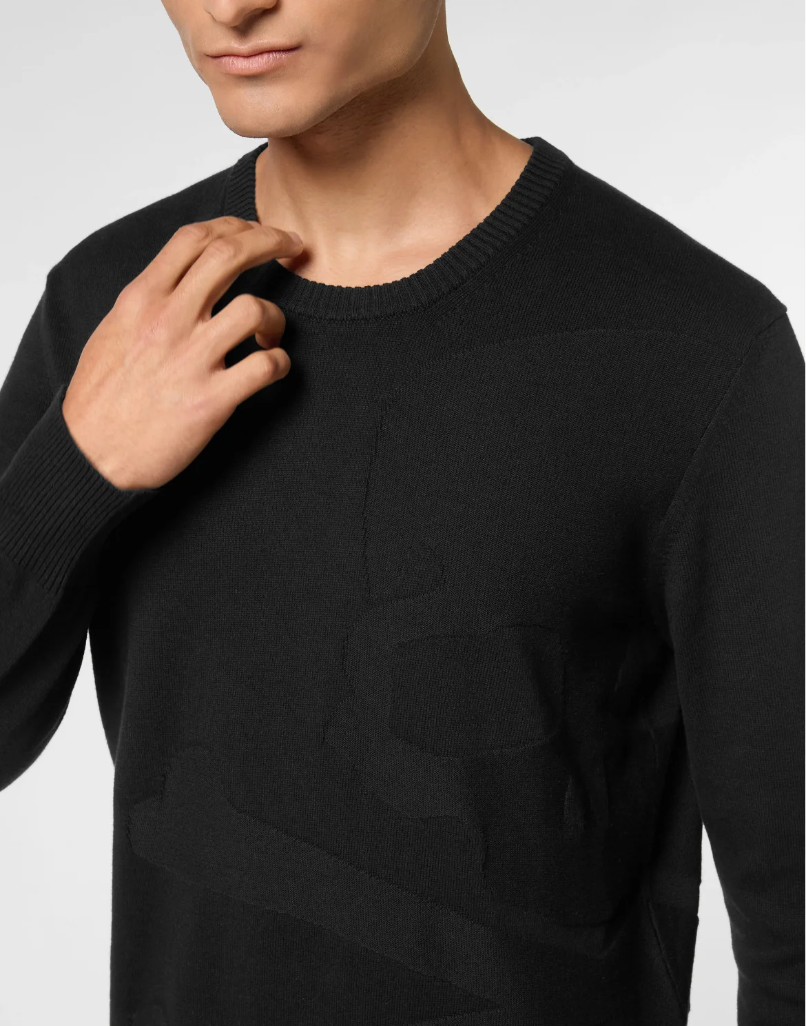 Knitted Pullover Round Neck LS Skull&Bones, цвет: Черный
