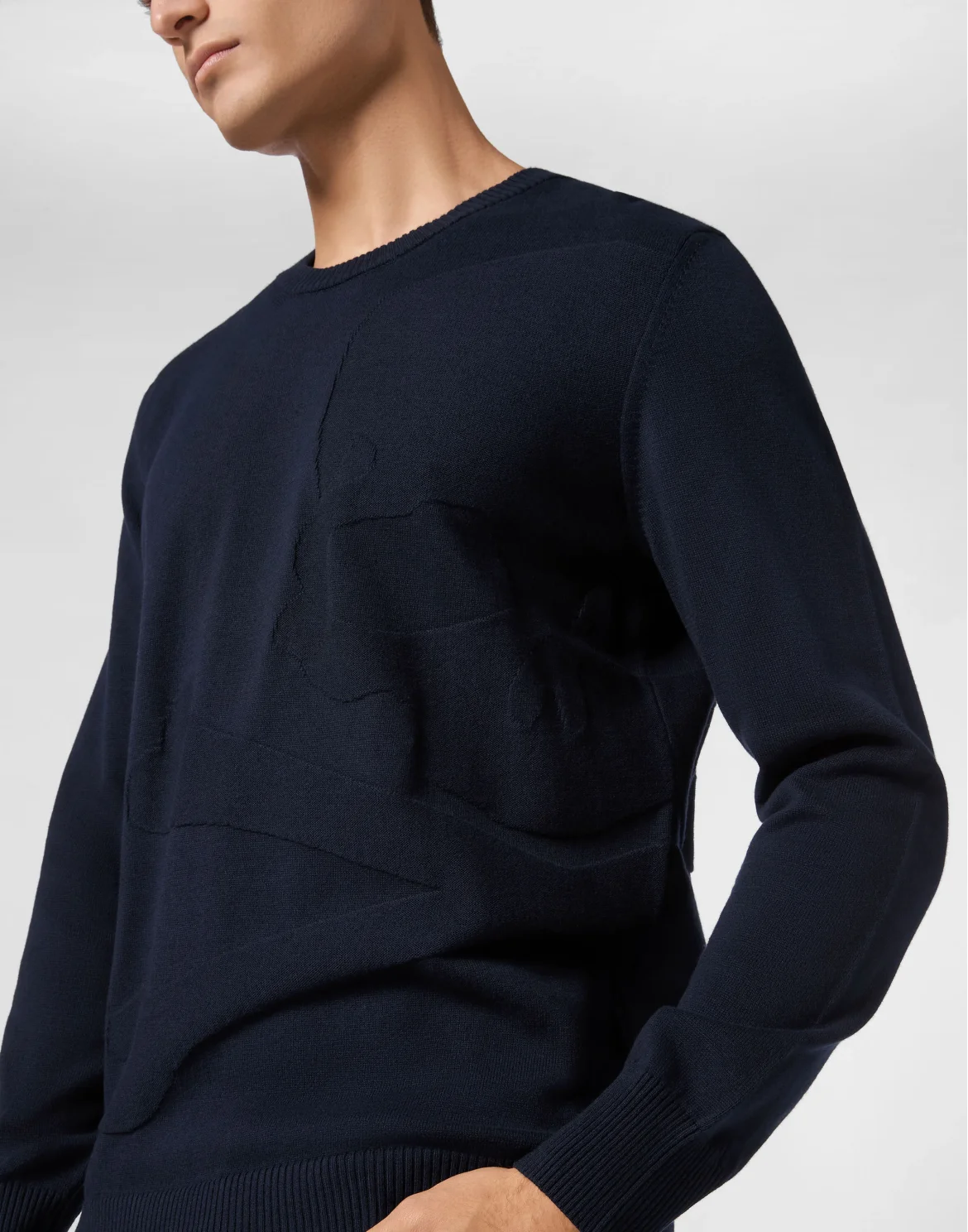 Knitted Pullover Round Neck LS Skull&Bones, цвет: Синий