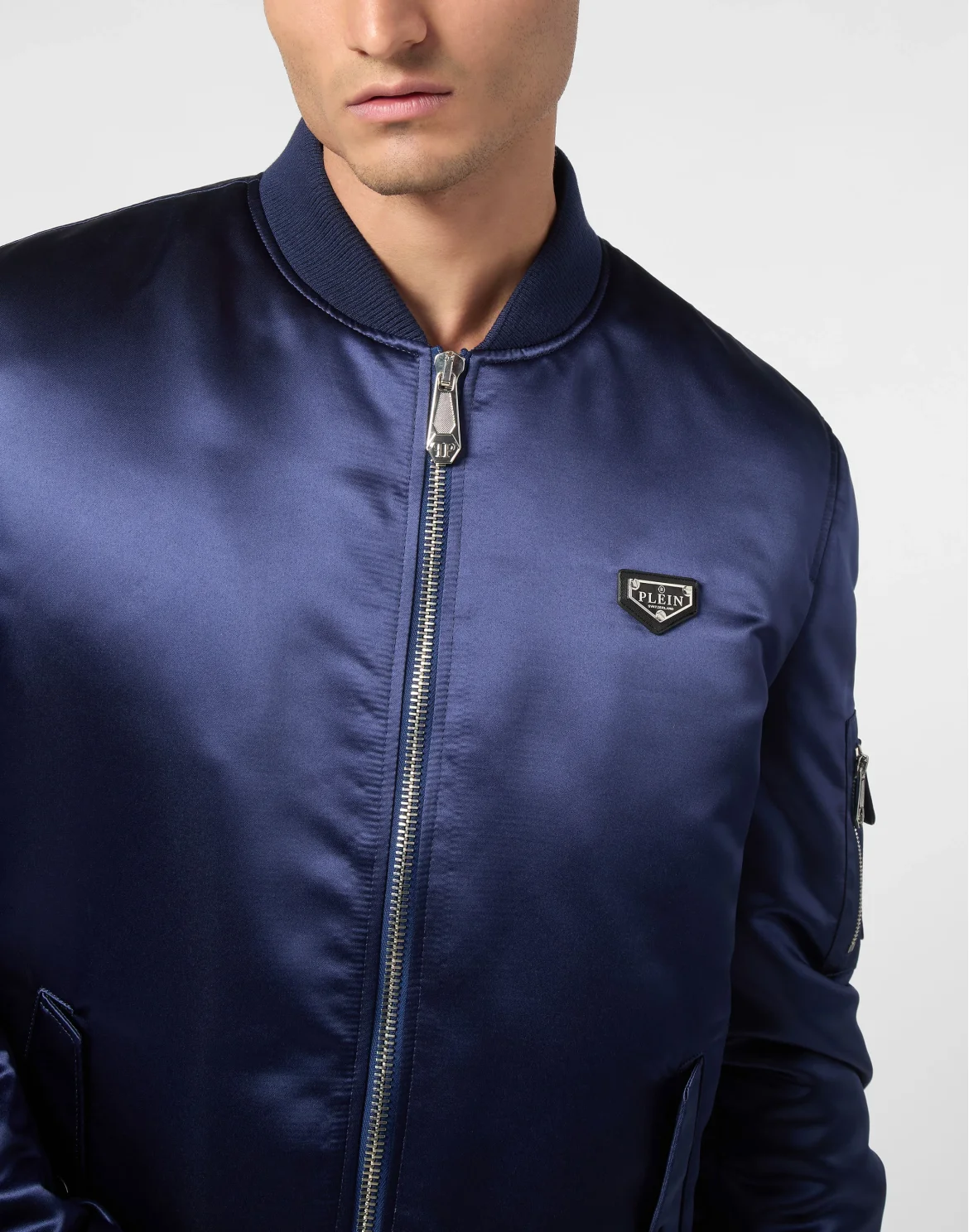 Satin Top Gun Bomber LS Gothic Plein, цвет: Синий