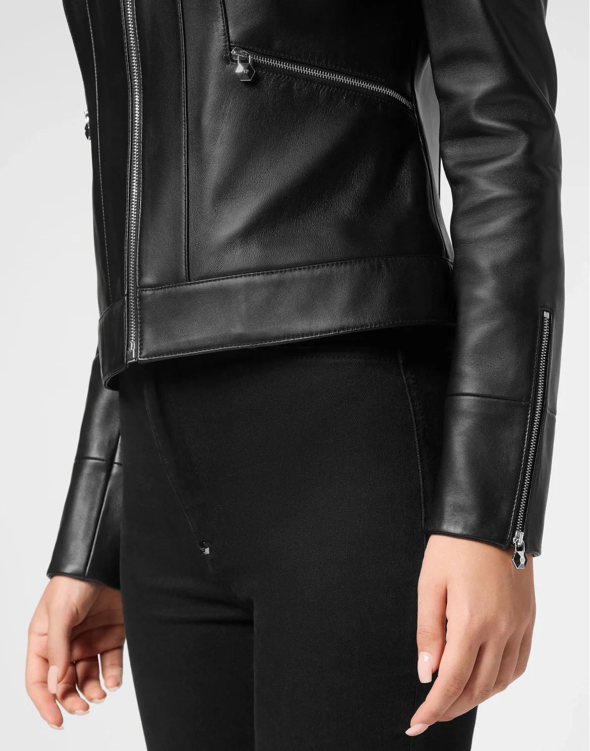 Leather Biker Jacket LS, цвет: Черный