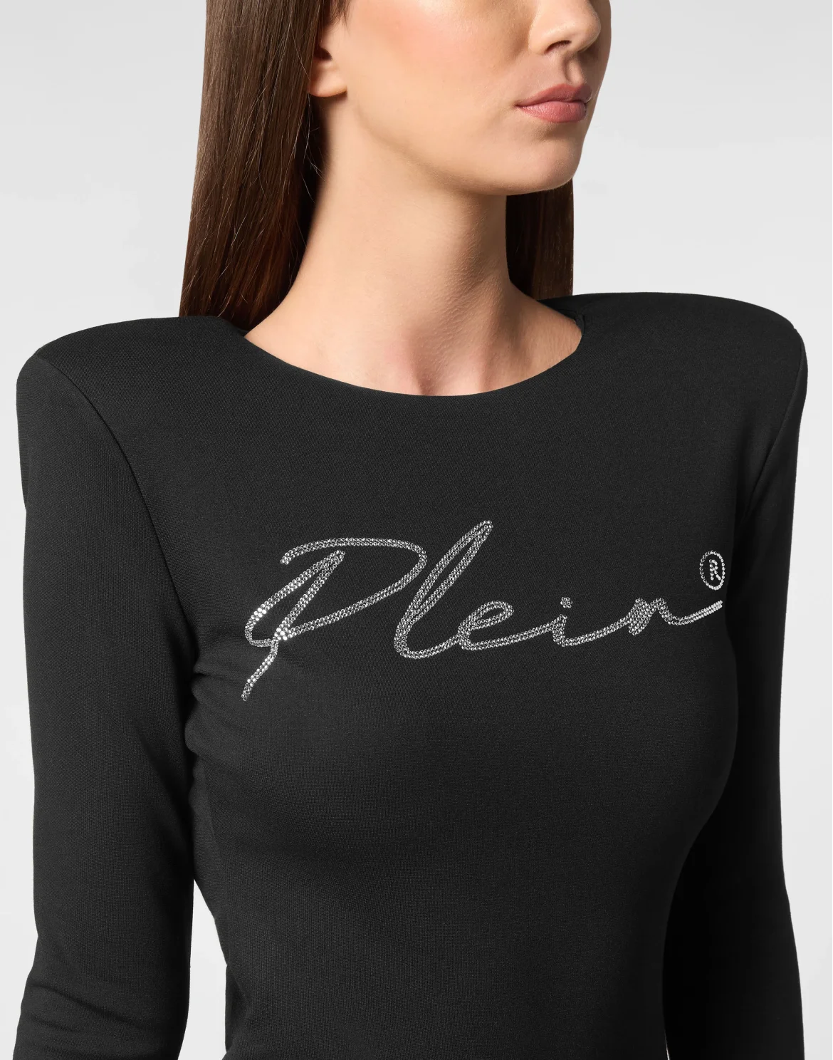 Mini Dress LS Strass Signature, цвет: Черный