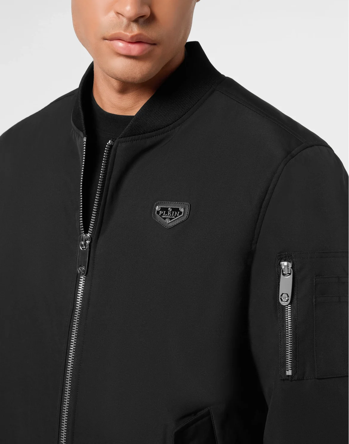 Nylon Bomber Jacket, цвет: Черный