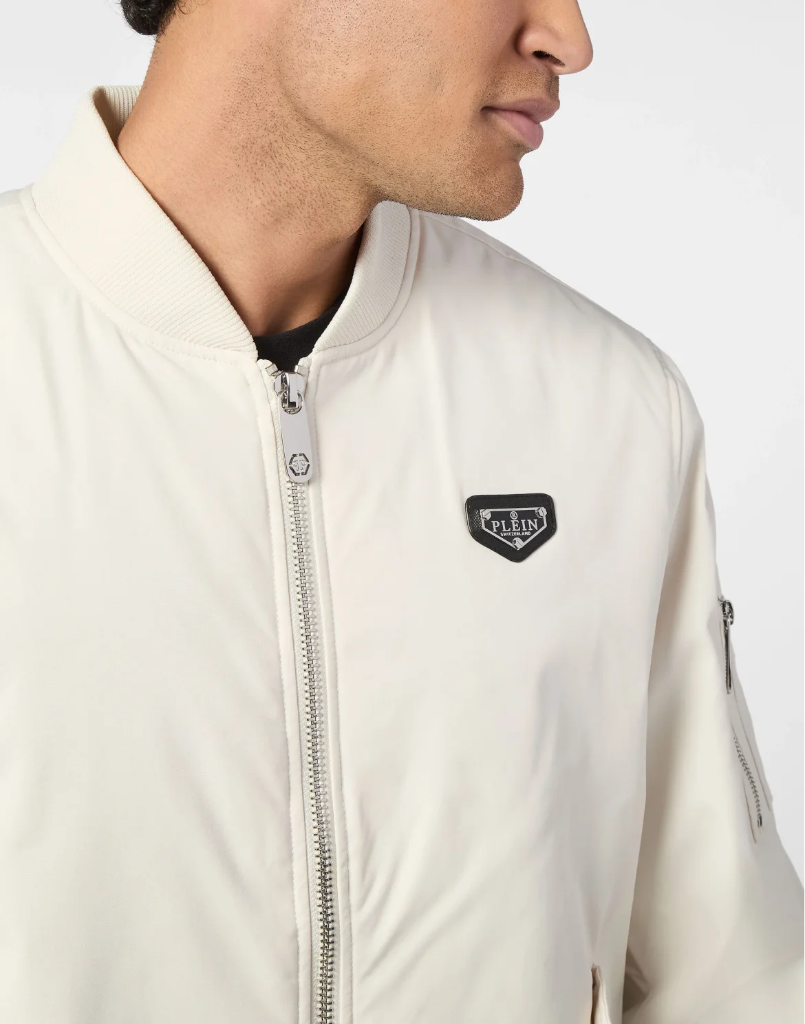 Nylon Bomber Jacket, цвет: Бежевый