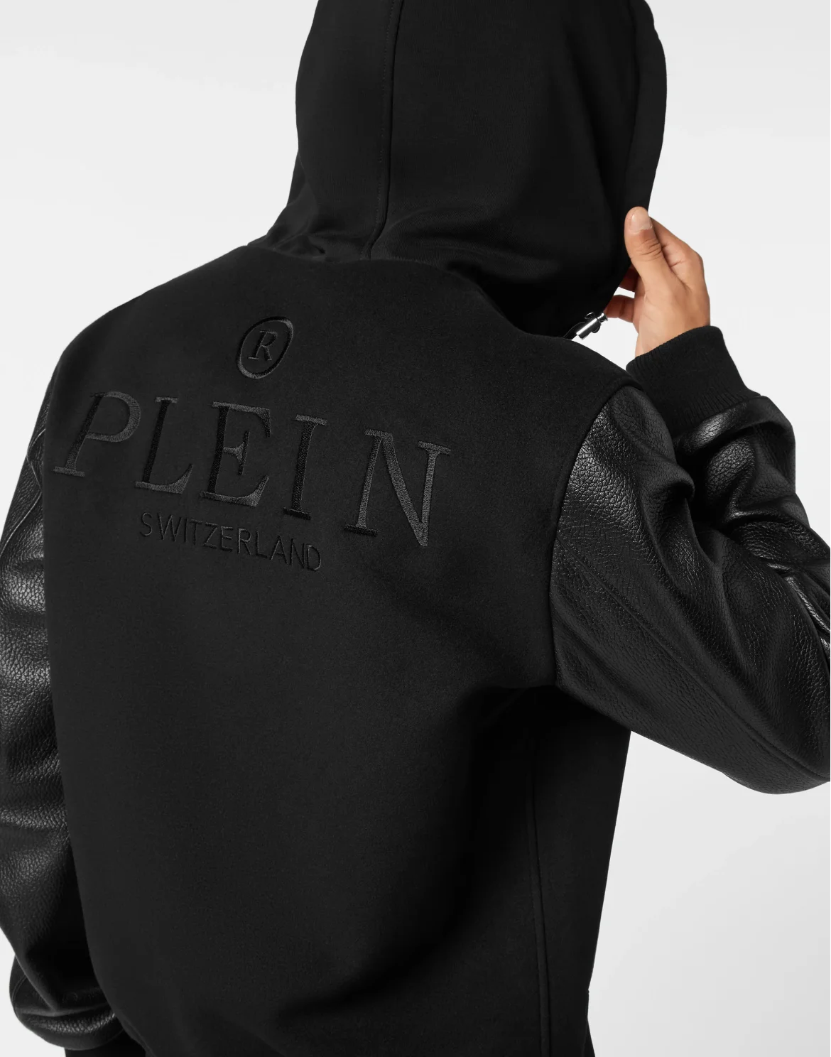 Hooded Varsity Bomber Jacket, цвет: Черный