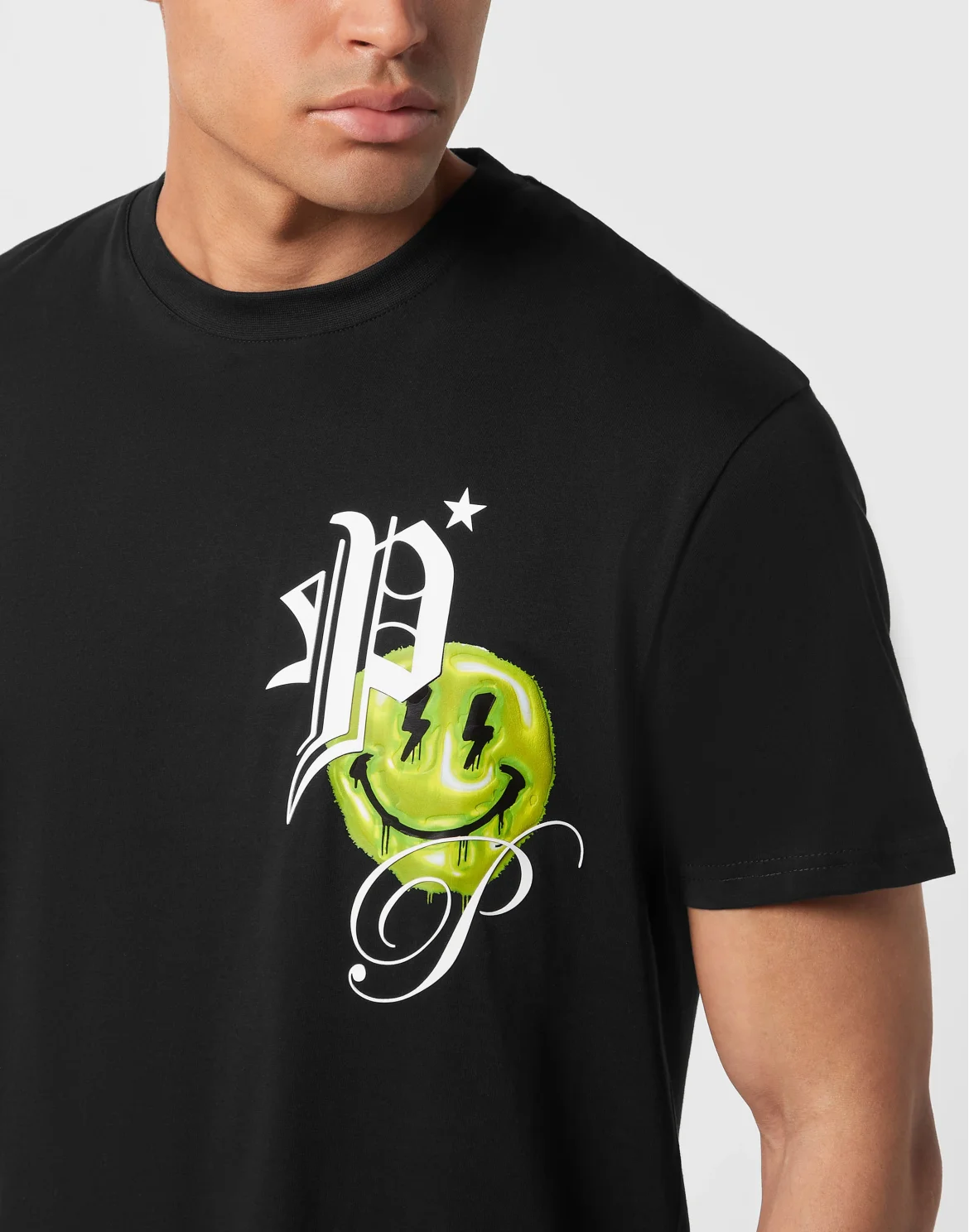 Round Neck T-Shirt Smile Balloon, цвет: Черный