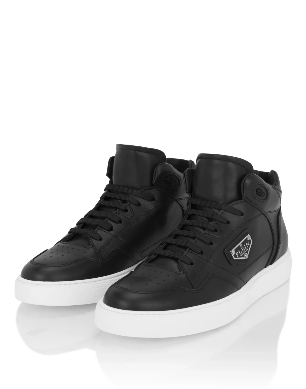 Nappa Leather Mid Top Sneakers, цвет: Черный
