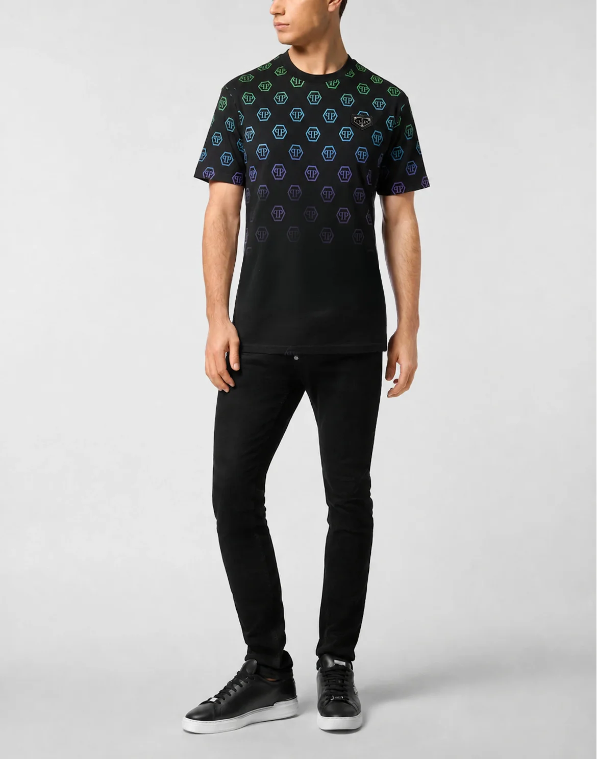Jacquard T-Shirt Monogram Degrade, цвет: Белый