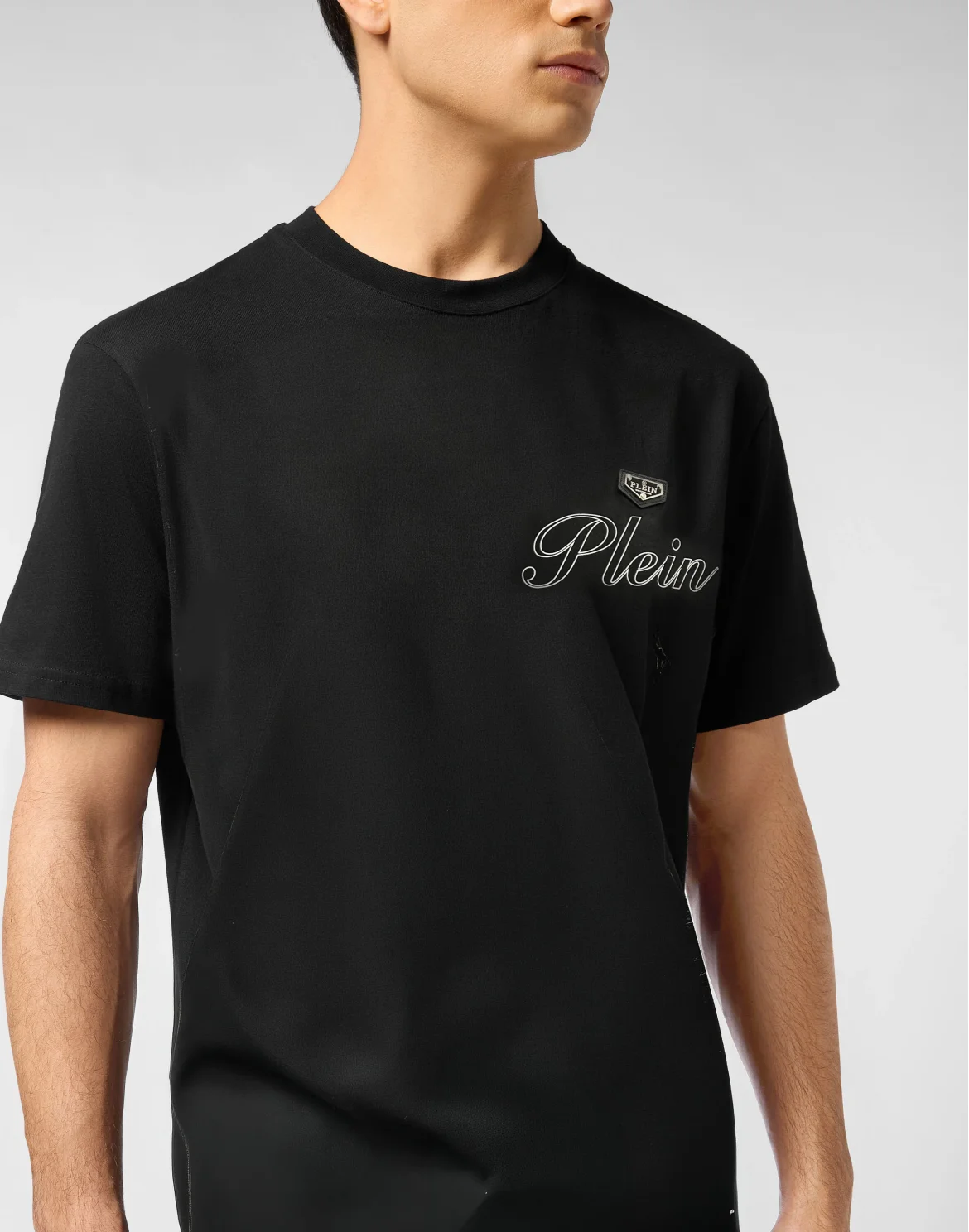 Jersey T-Shirt Roundneck Plein, цвет: Черный
