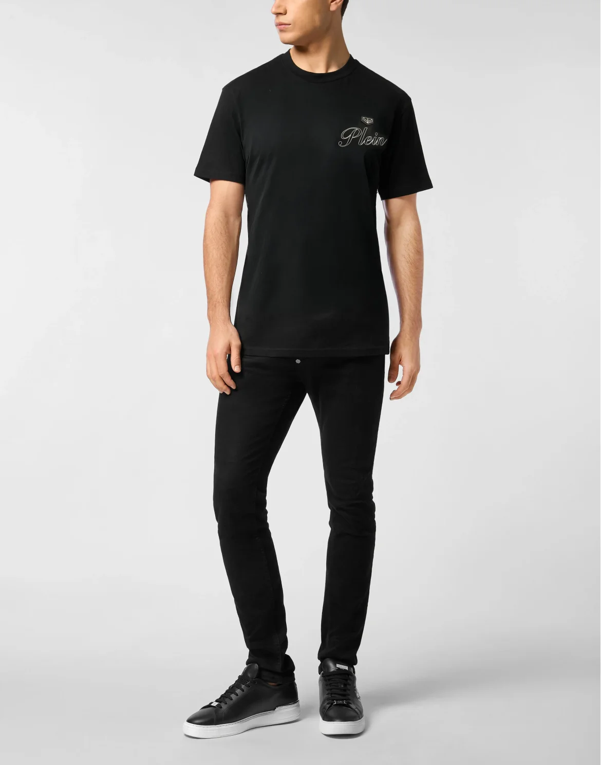 Jersey T-Shirt Roundneck Plein, цвет: Черный