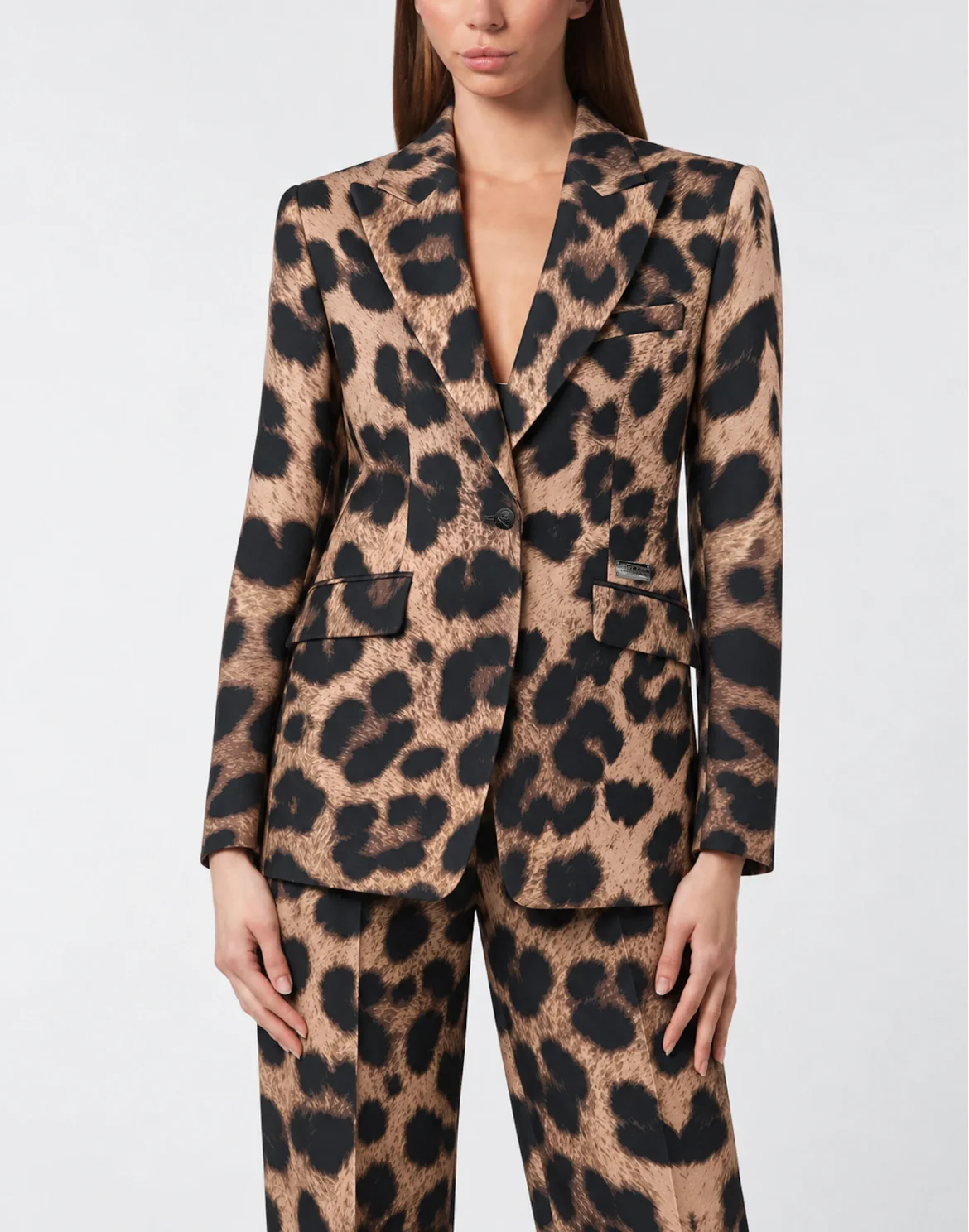 Leopard Blazer Single Breasted Fit, цвет: Леопард