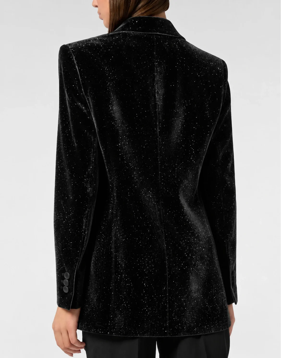 Velvet Boyfriend Fit Blazer Glitter, цвет: Черный