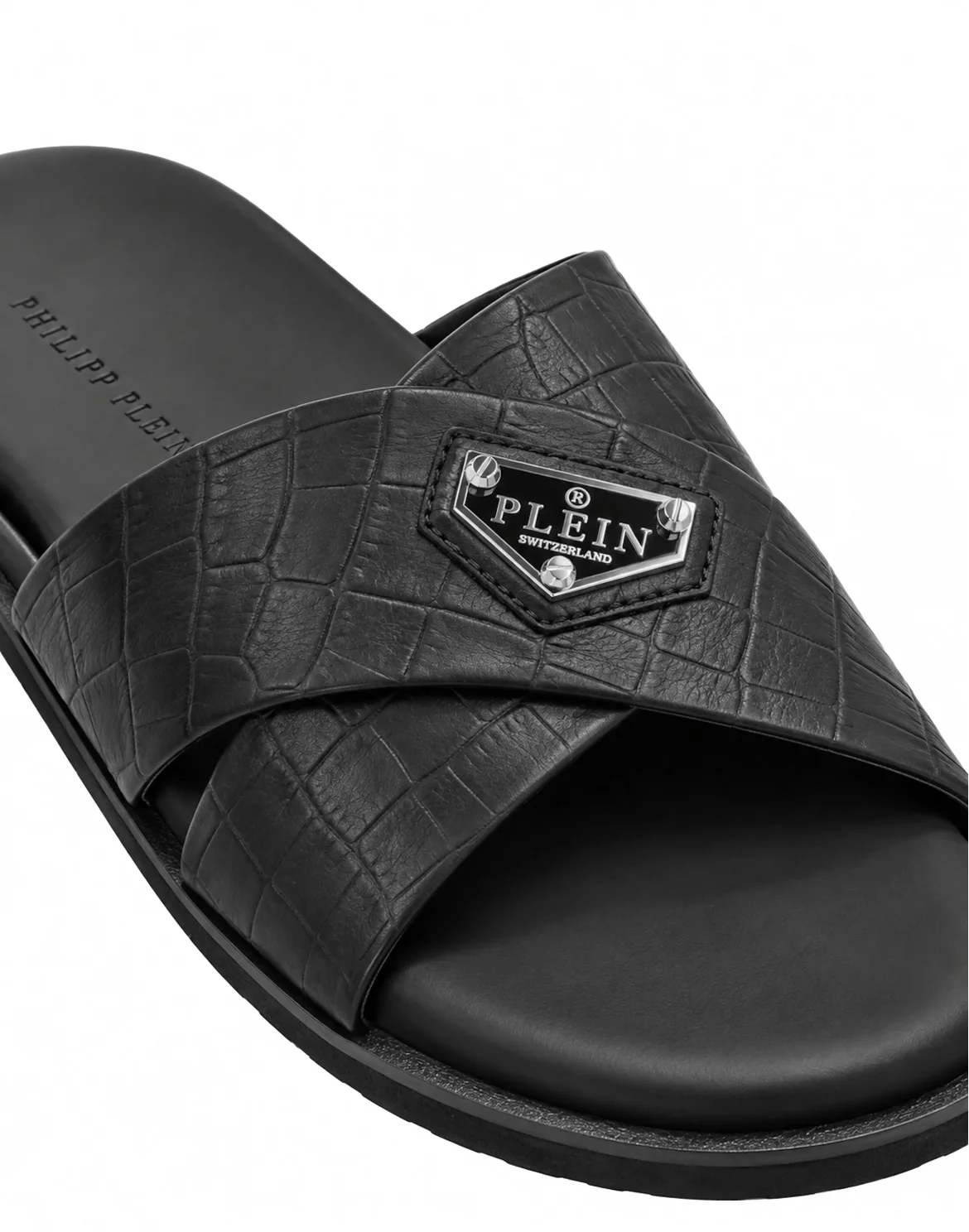 Leather Slippers Criss-Cross Cocco, цвет: Черный
