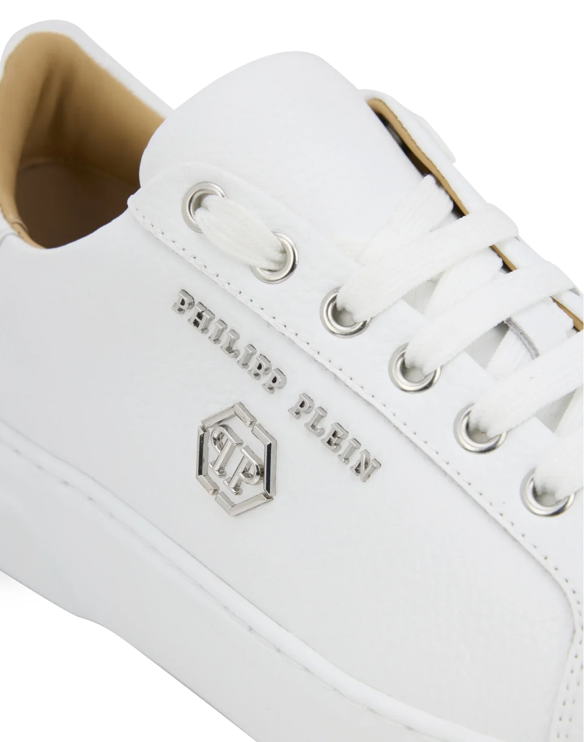Leather Lo-Top Sneakers Hexagon, цвет: Белый