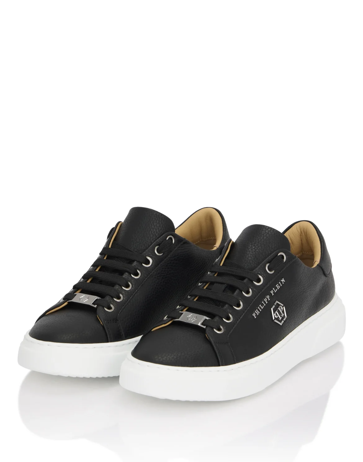 Leather Lo-Top Sneakers Hexagon, цвет: Черный