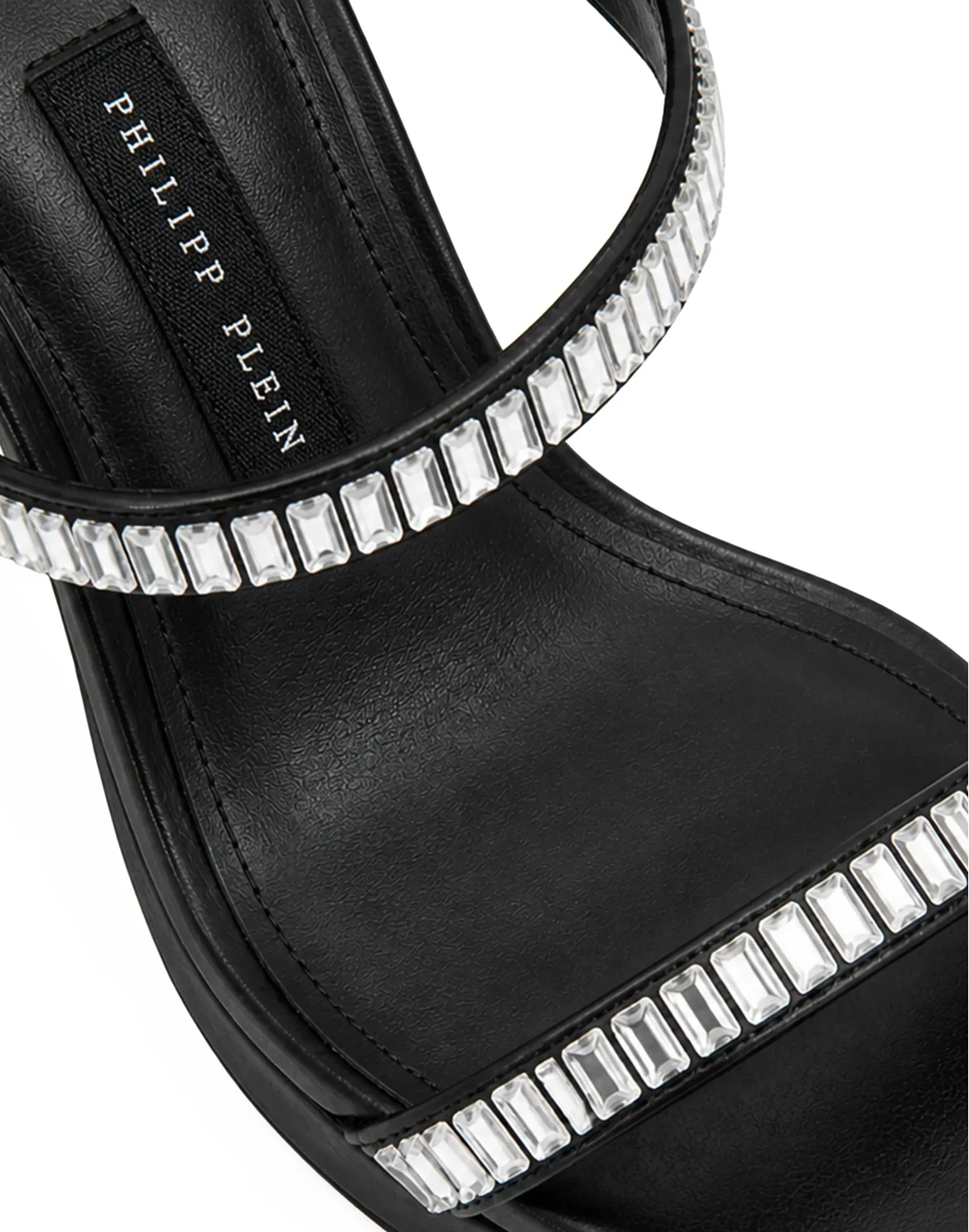 Nappa High Heels Sandals Crystal Castons, цвет: Черный