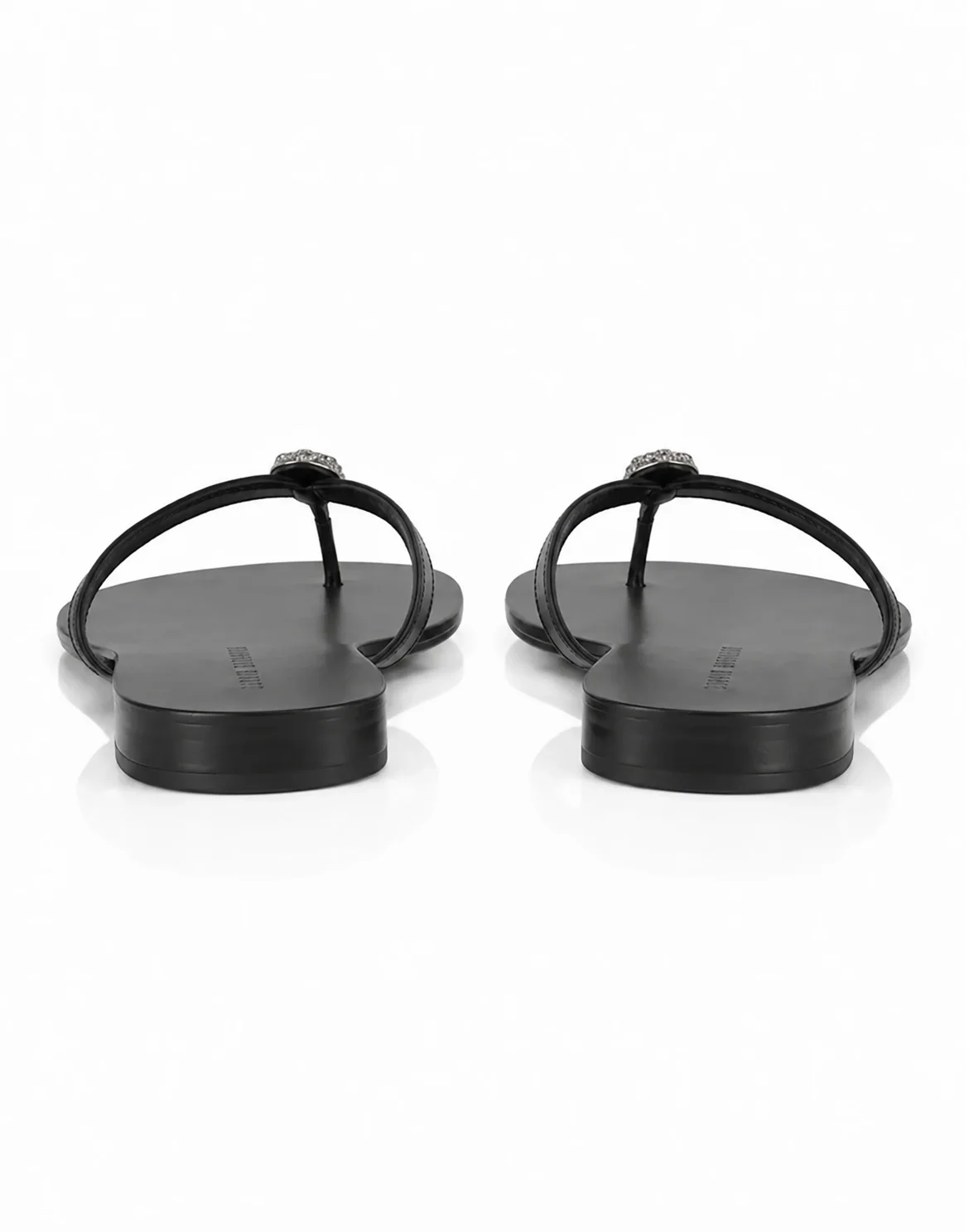 Nappa Flip Flop Sandals Crystal Skull, цвет: Черный