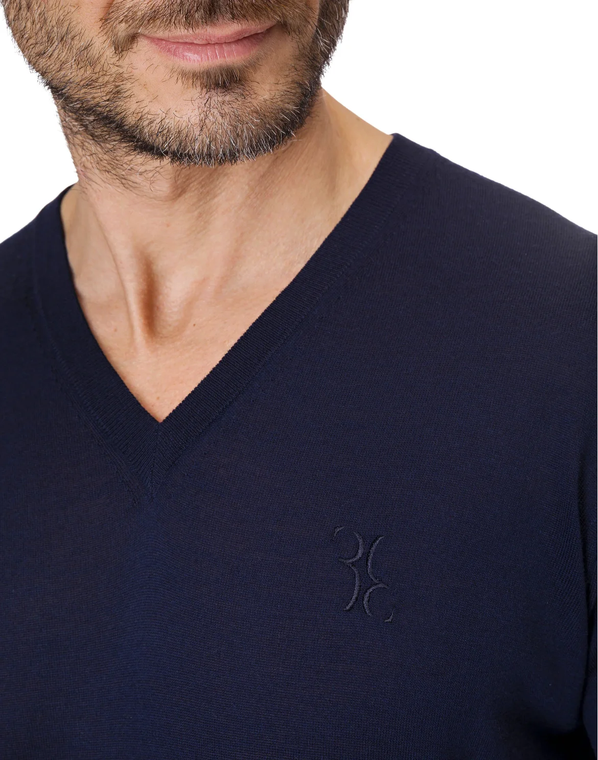Pullover V-Neck LS "Justin", цвет: Синий