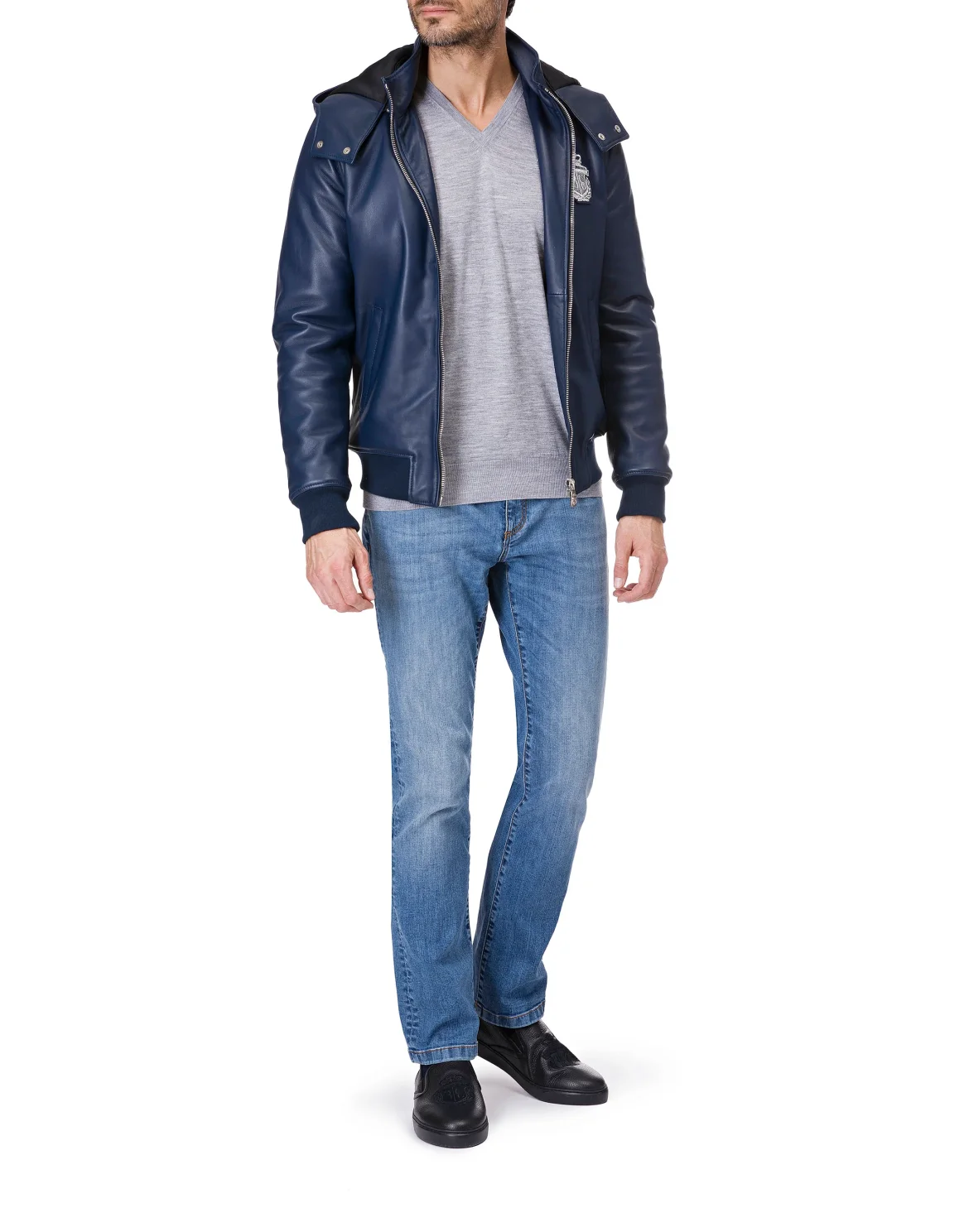 Pullover V-Neck LS "Justin", цвет: Серый