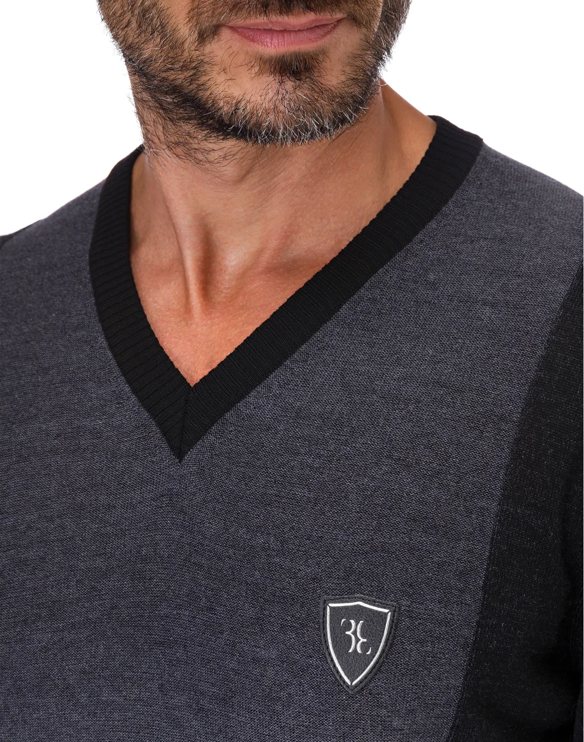 Pullover V-Neck LS "Tobias", цвет: Серый