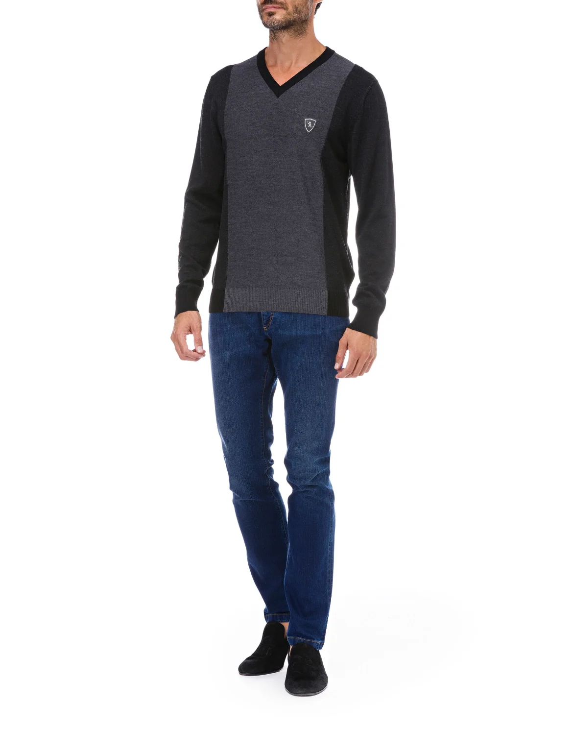 Pullover V-Neck LS "Tobias", цвет: Серый