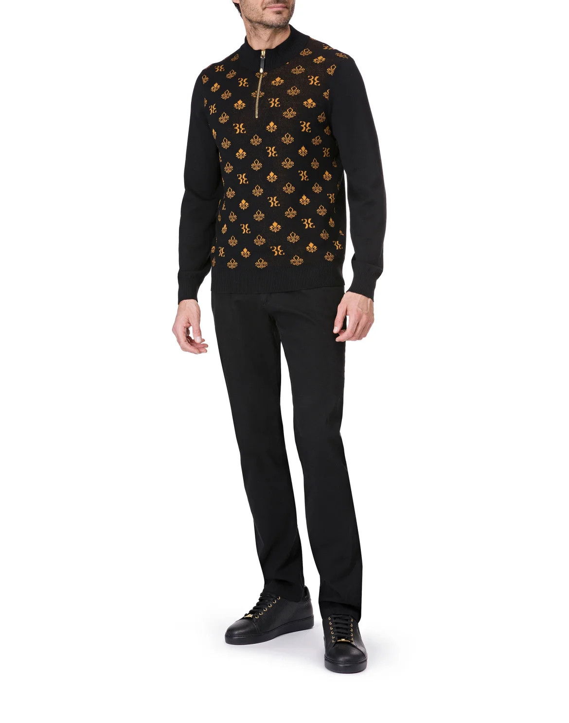 Pullover zip mock "Ricki", цвет: Черный
