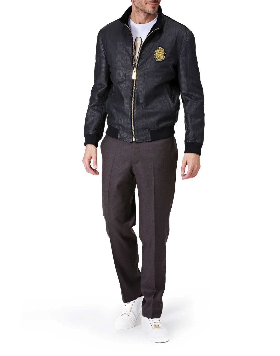 Leather Bomber "Willy", цвет: Черный