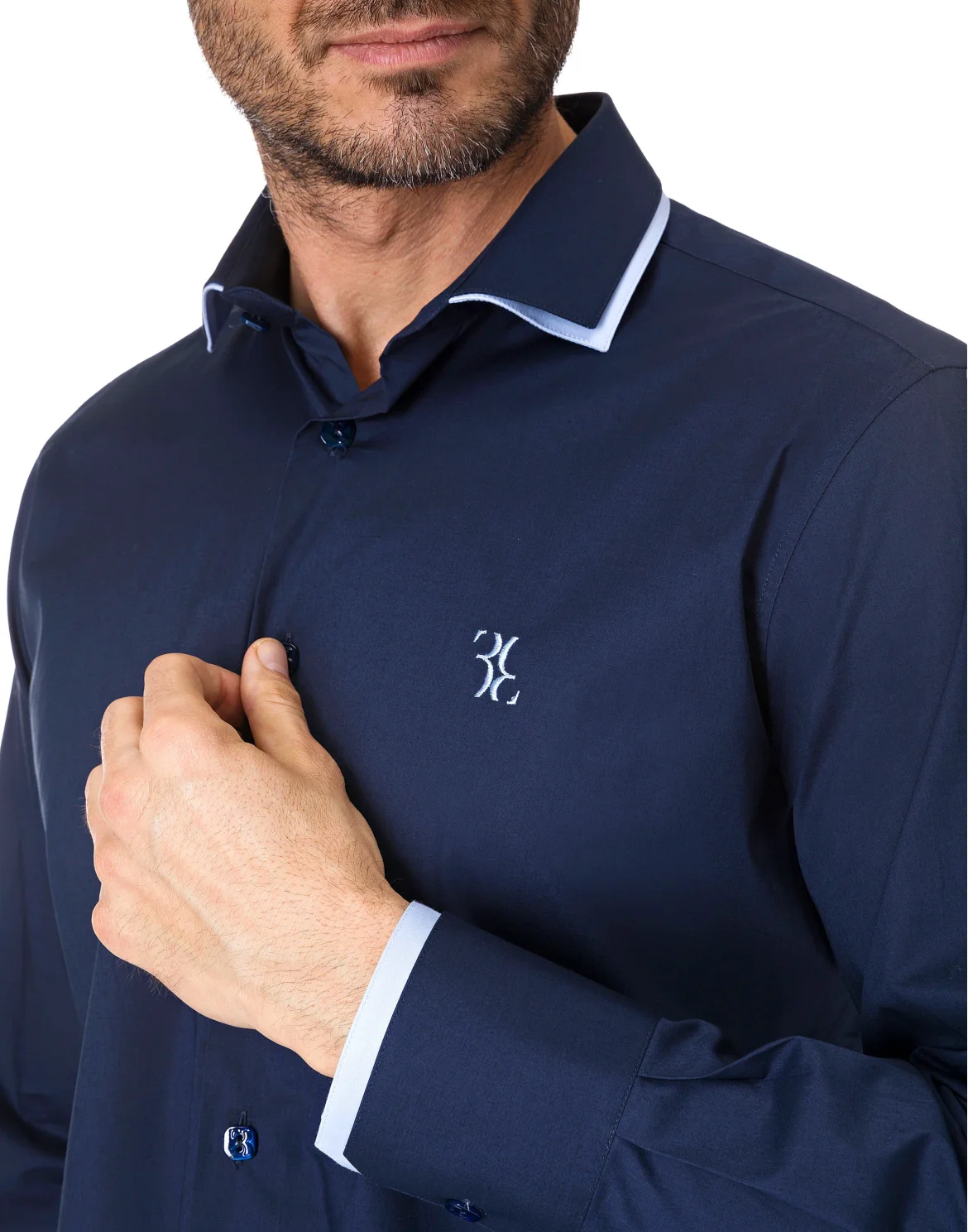Shirt Silver Cut LS "Antòn", цвет: Синий