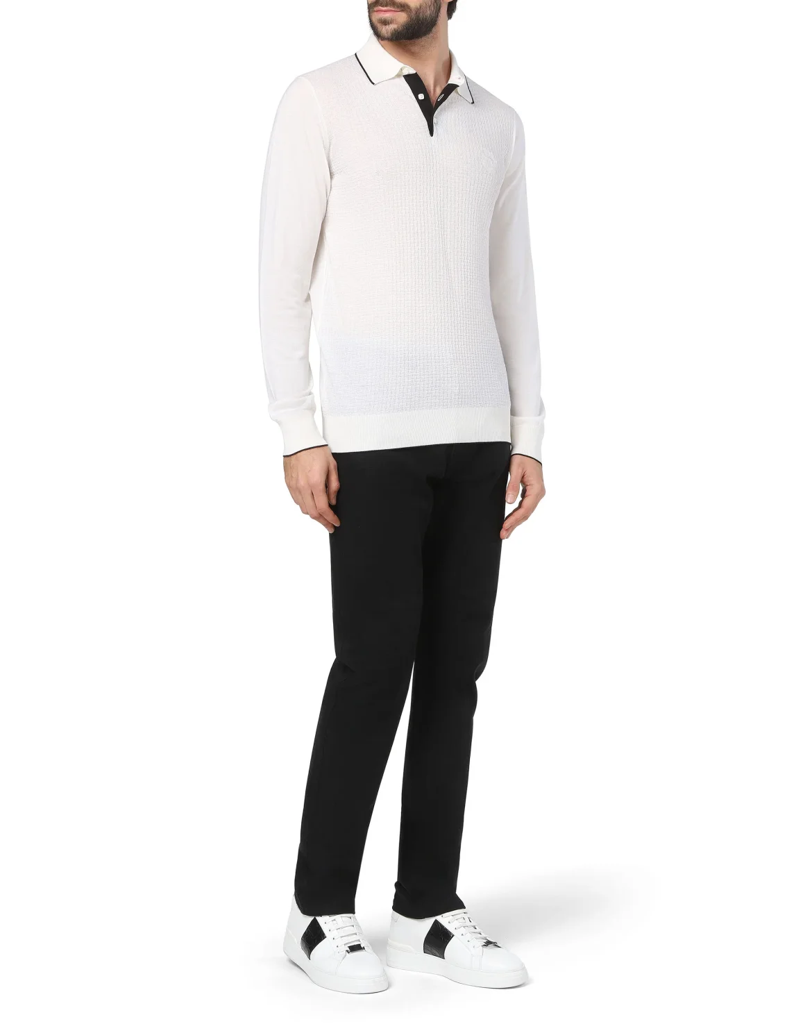 Pullover Polo-Neck LS Crest, цвет: Белый
