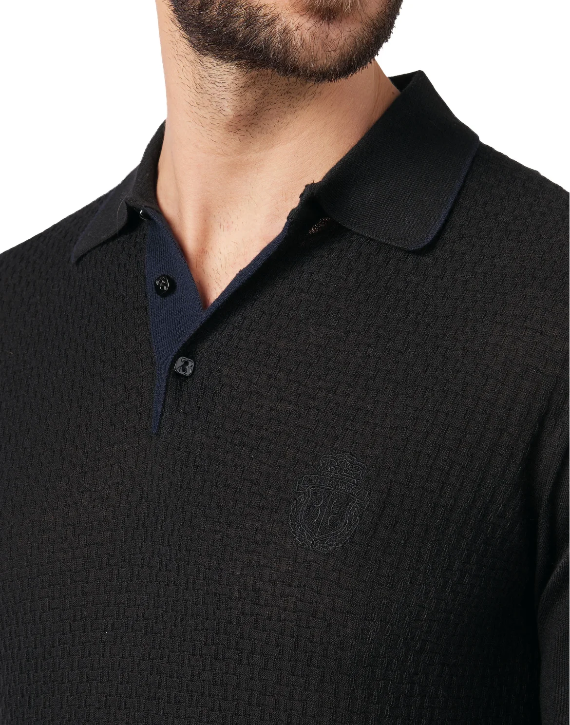 Pullover Polo-Neck LS Crest, цвет: Черный