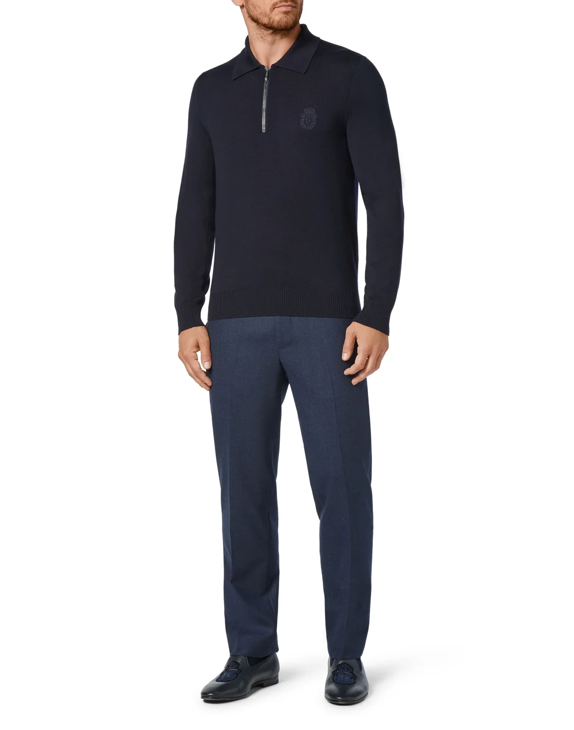 Pullover zip mock Crest, цвет: Синий
