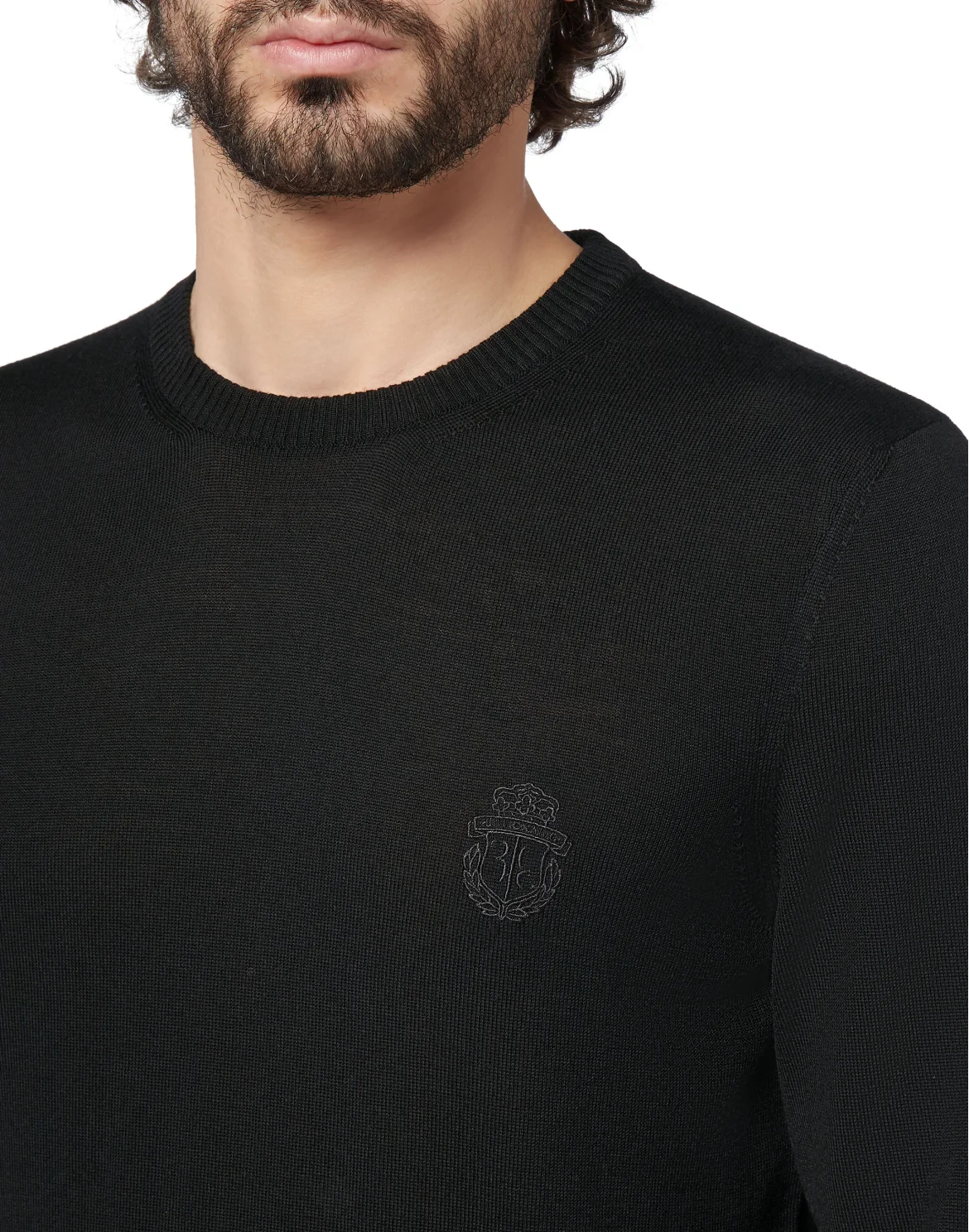 Pullover Round Neck LS Crest, цвет: Черный