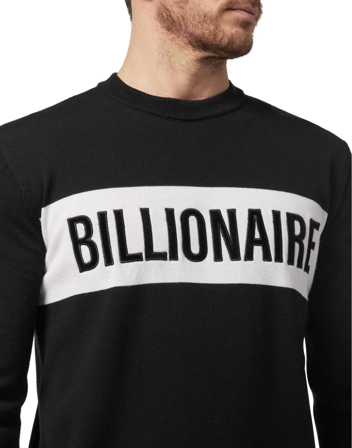 Pullover Round Neck LS Statement, цвет: Черный