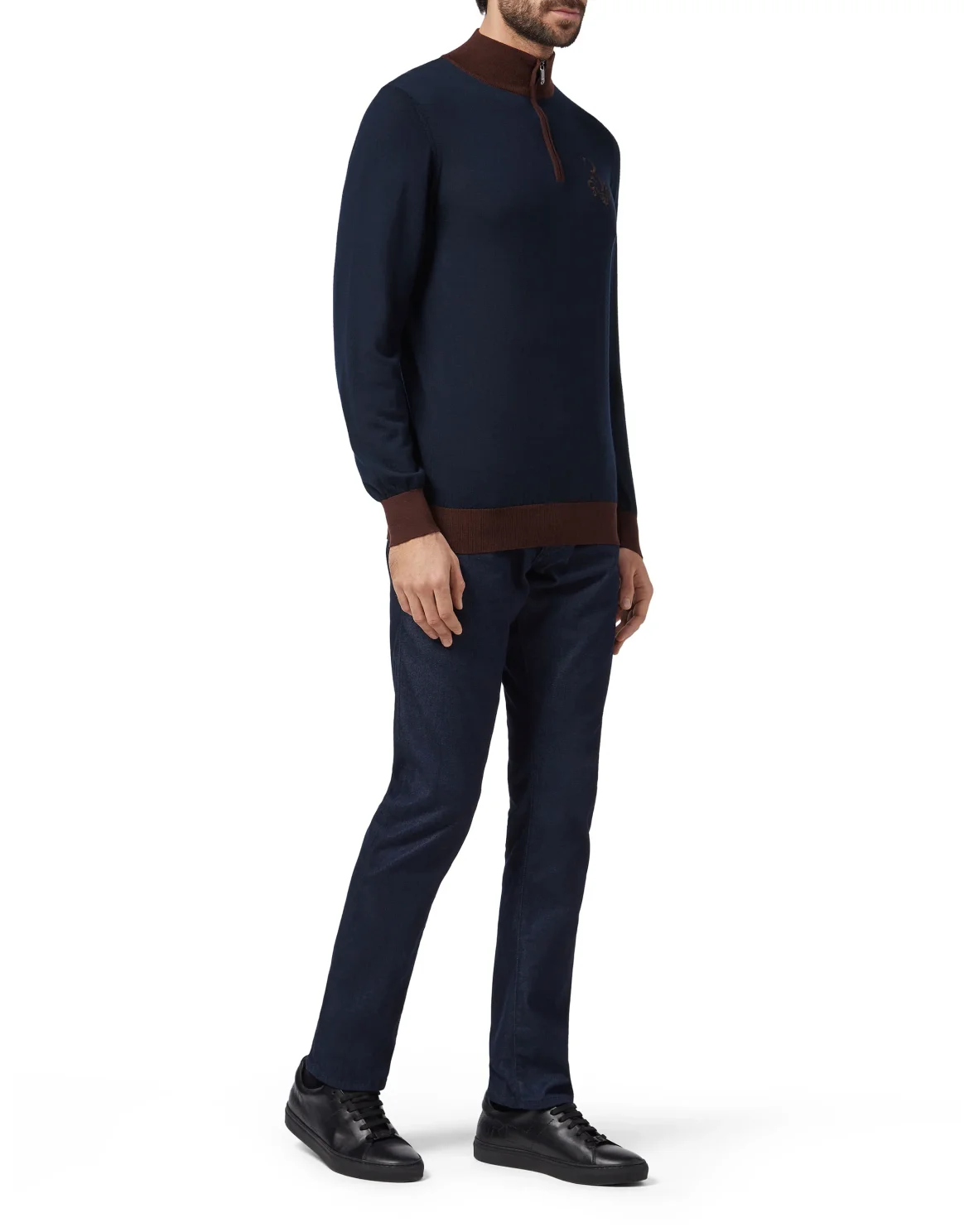 Pullover zip mock Giglio, цвет: Синий