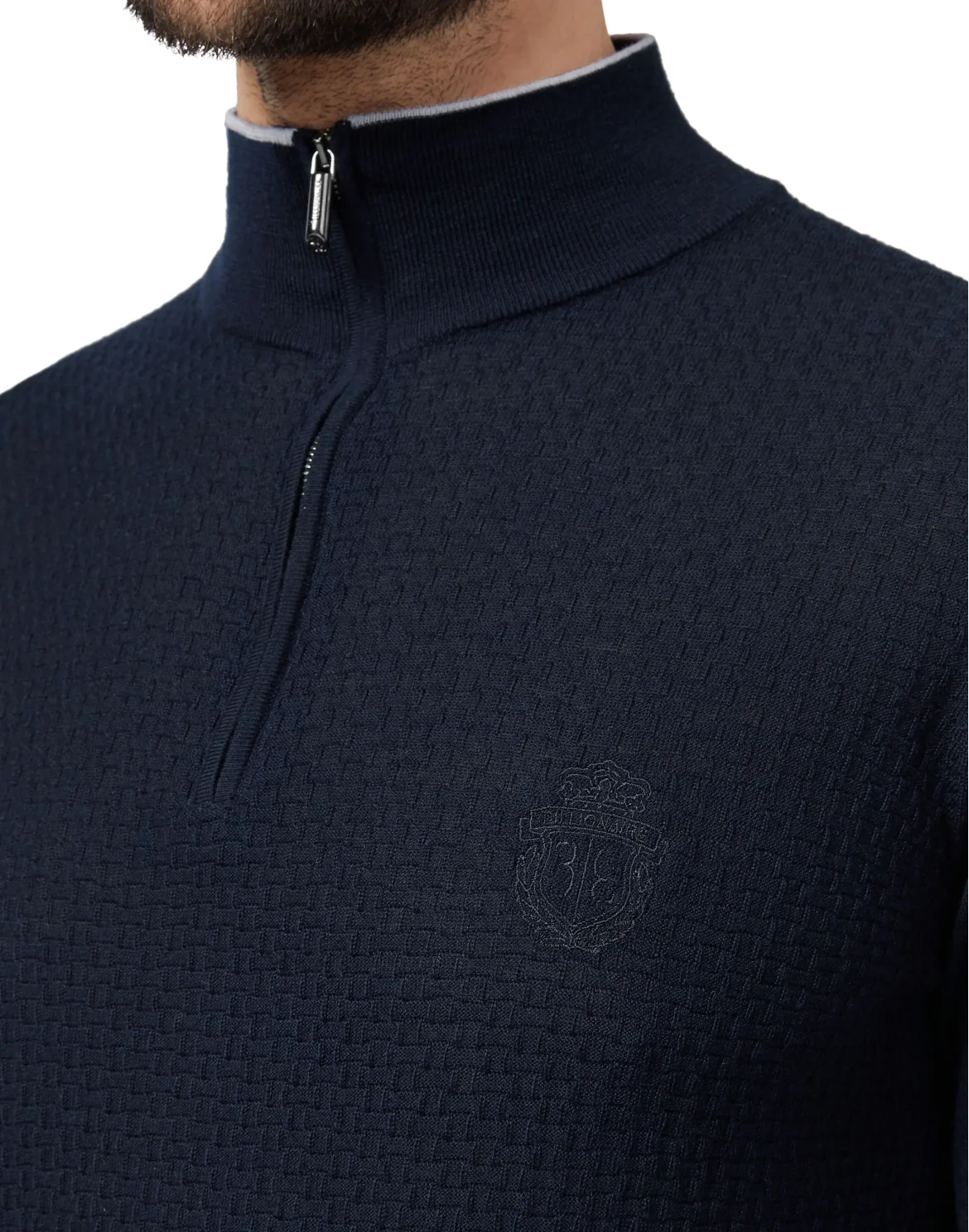 Pullover zip mock Crest, цвет: Синий