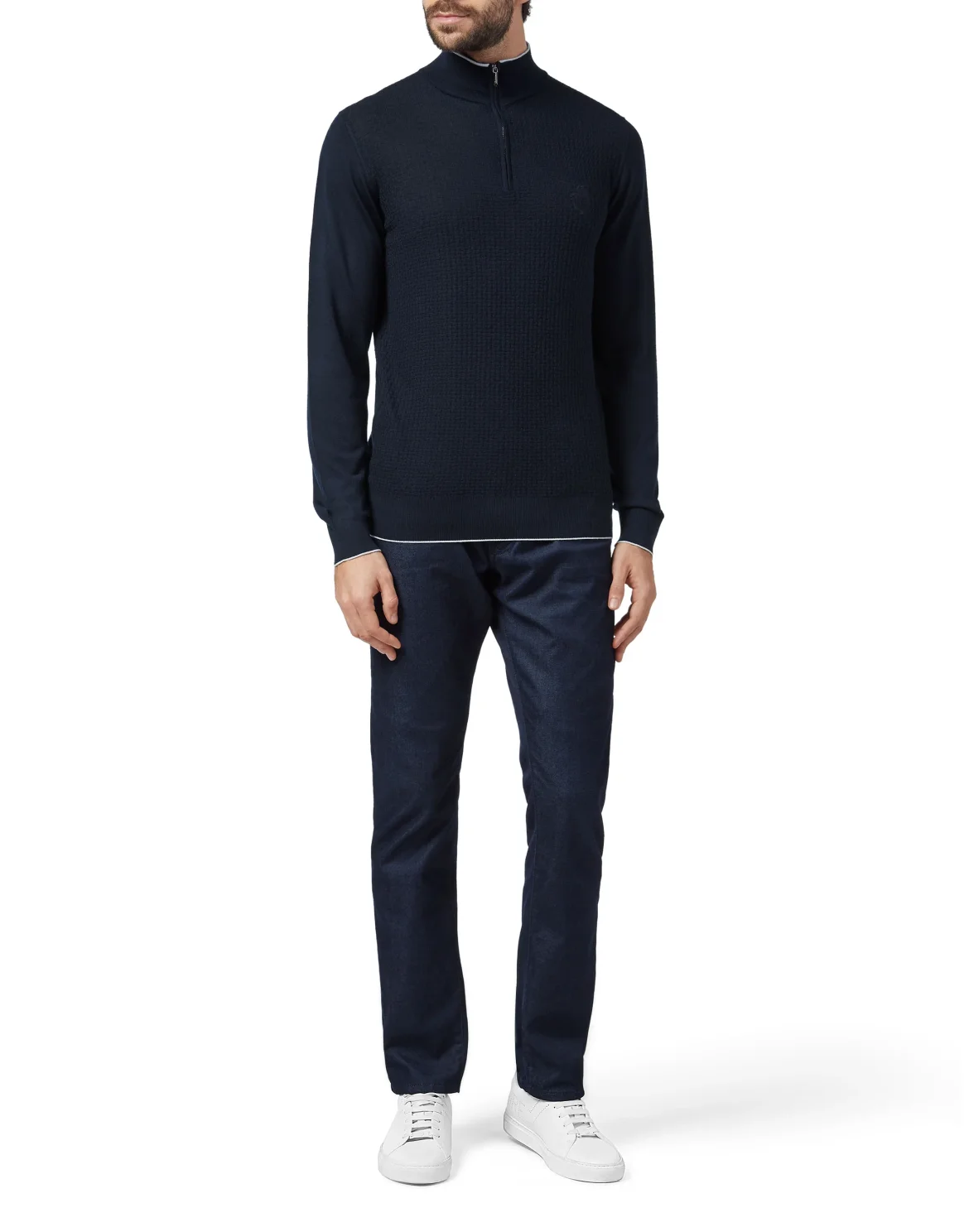 Pullover zip mock Crest, цвет: Синий