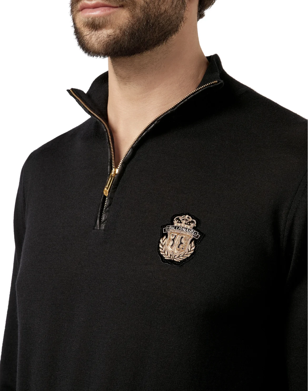 Pullover zip mock Giglio, цвет: Черный