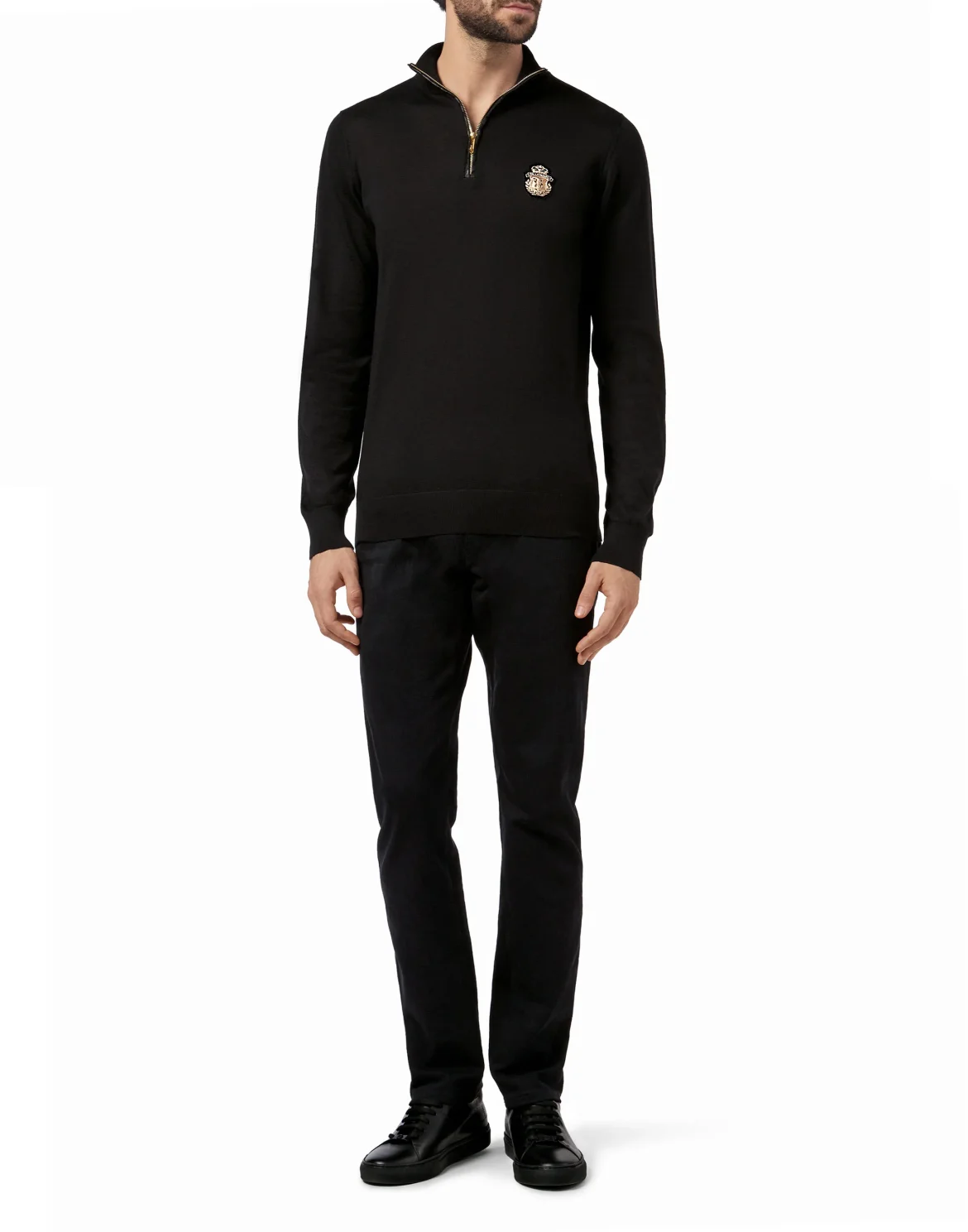 Pullover zip mock Giglio, цвет: Черный
