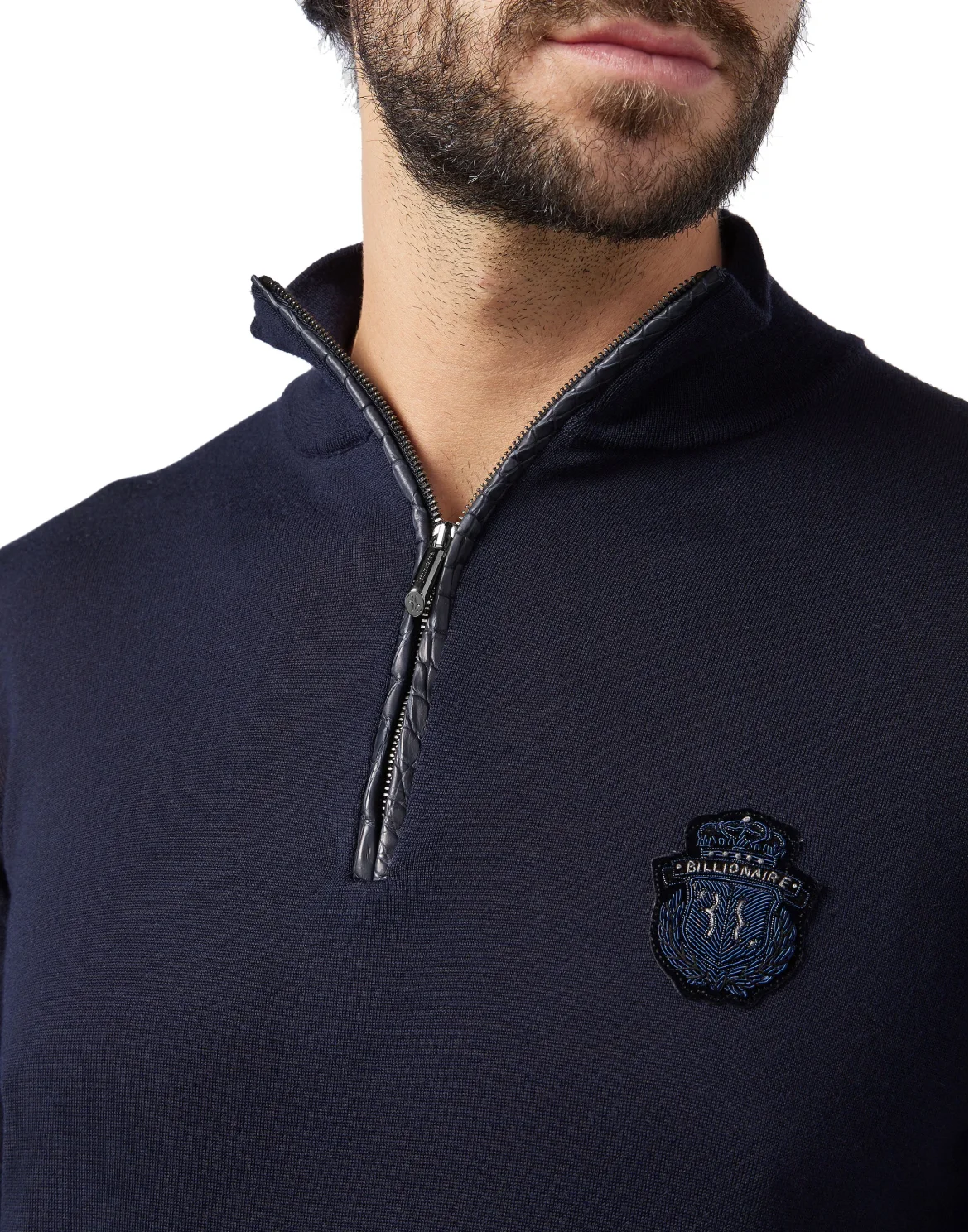 Pullover zip mock Giglio, цвет: Синий