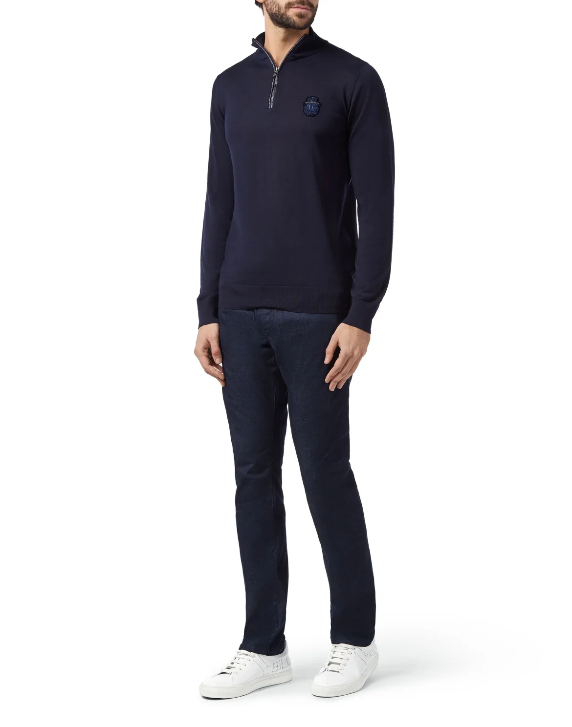 Pullover zip mock Giglio, цвет: Синий