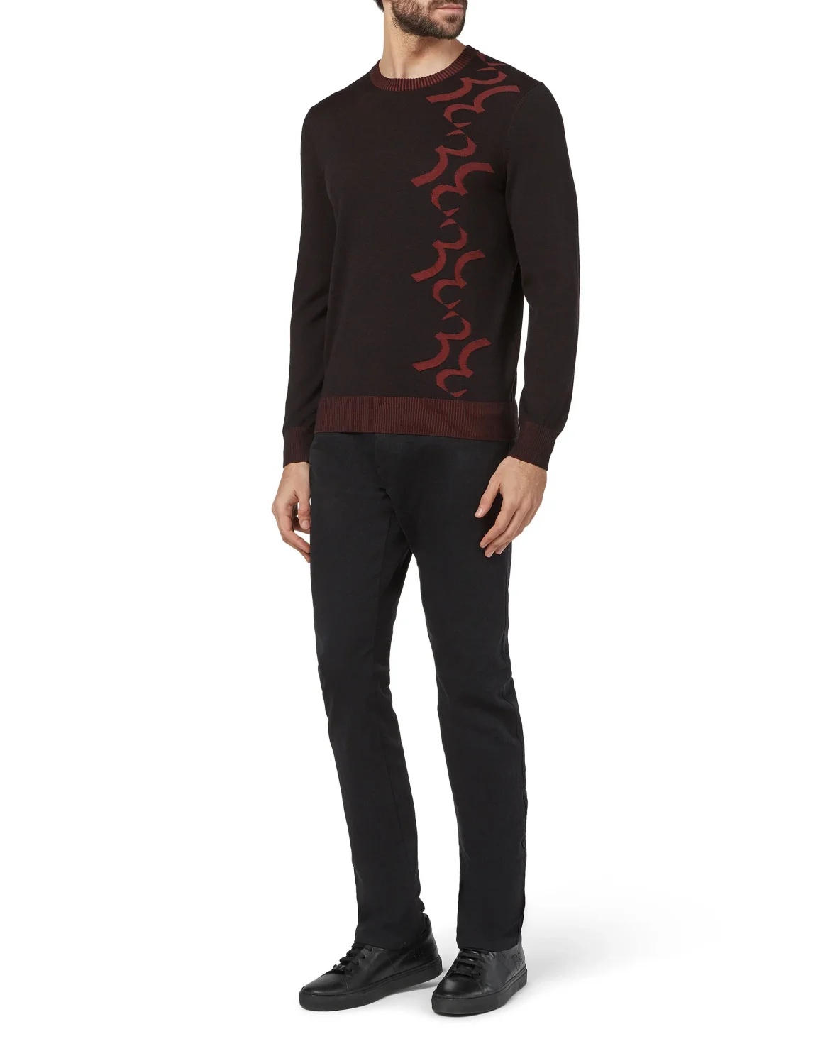 Pullover Round Neck LS Double B, цвет: Черный